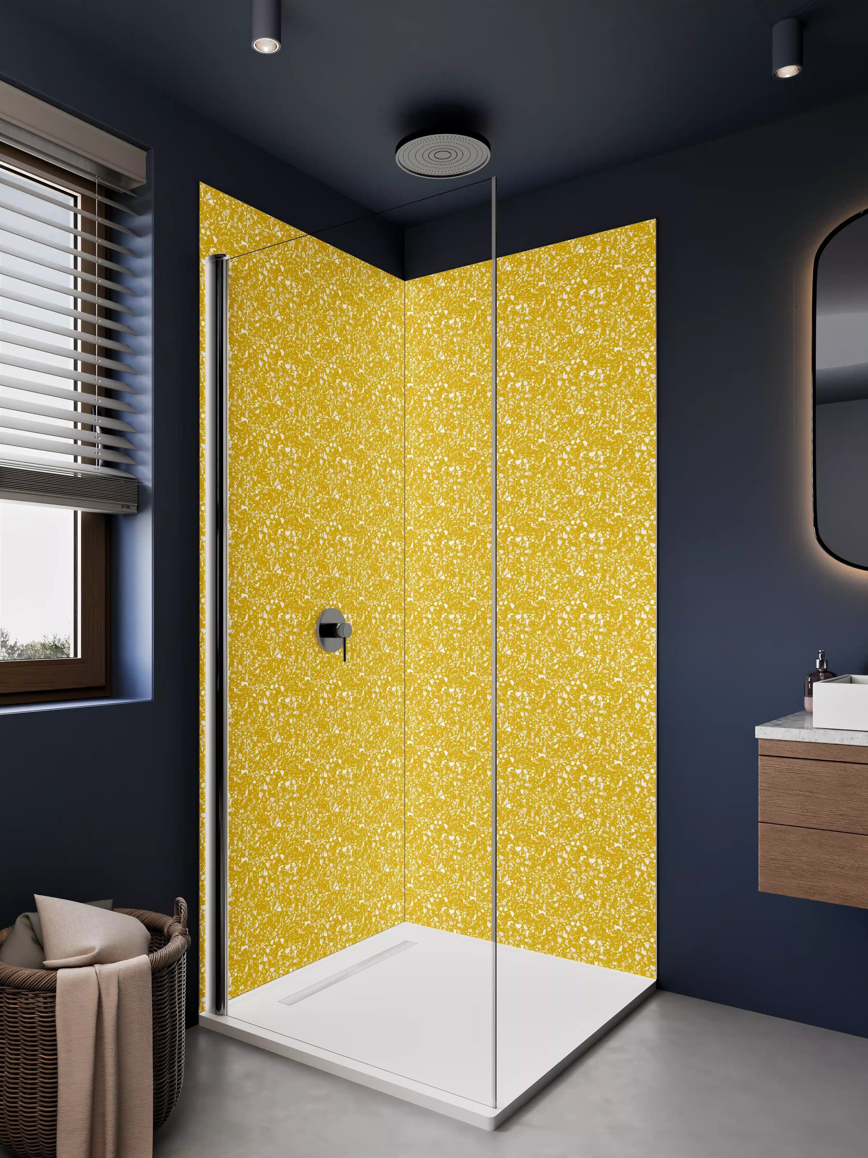Duschrückwand - Glamouröser Goldglitzer-Hintergrund