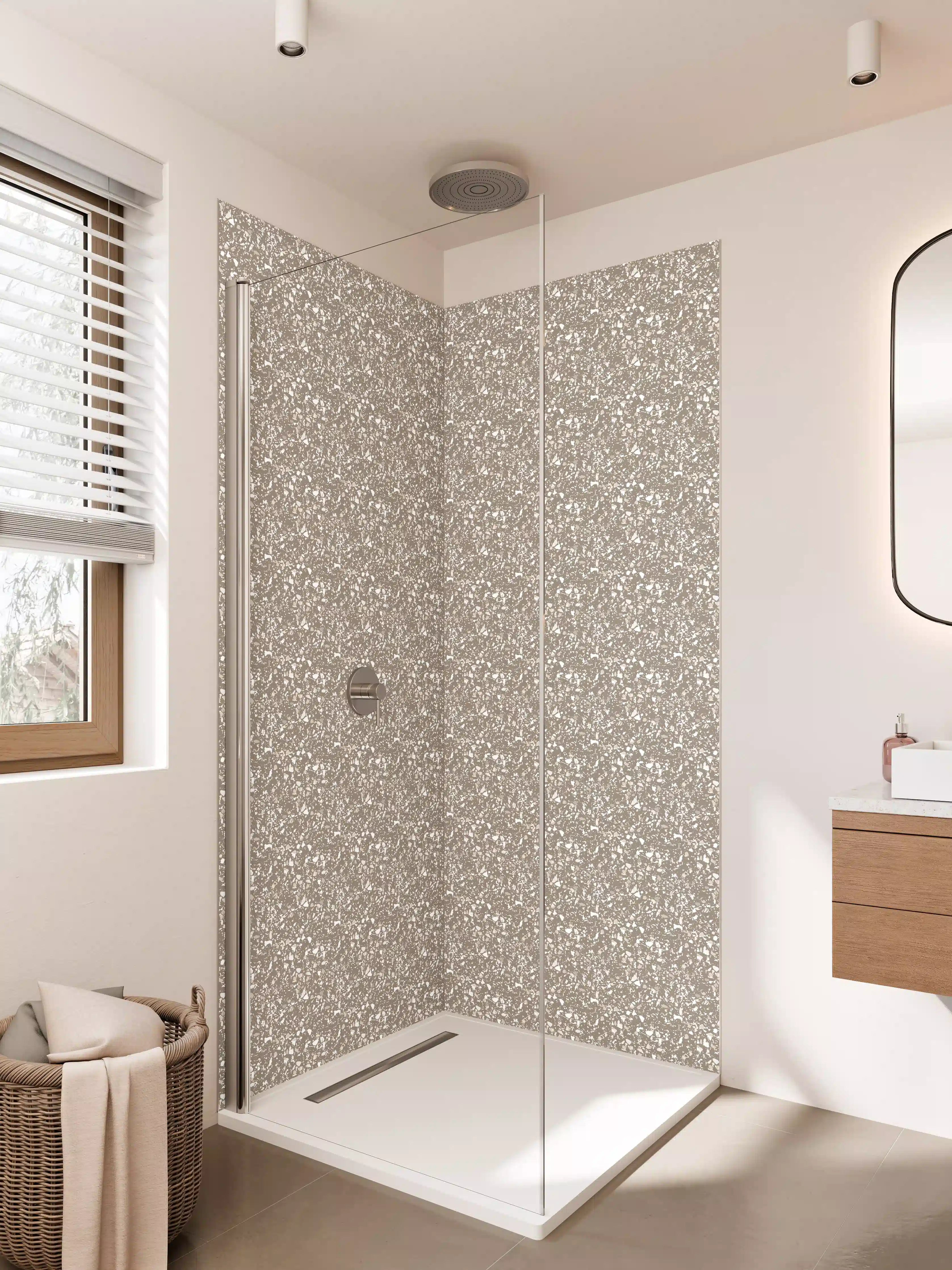 Duschrückwand - Glittering Beige Sparkle