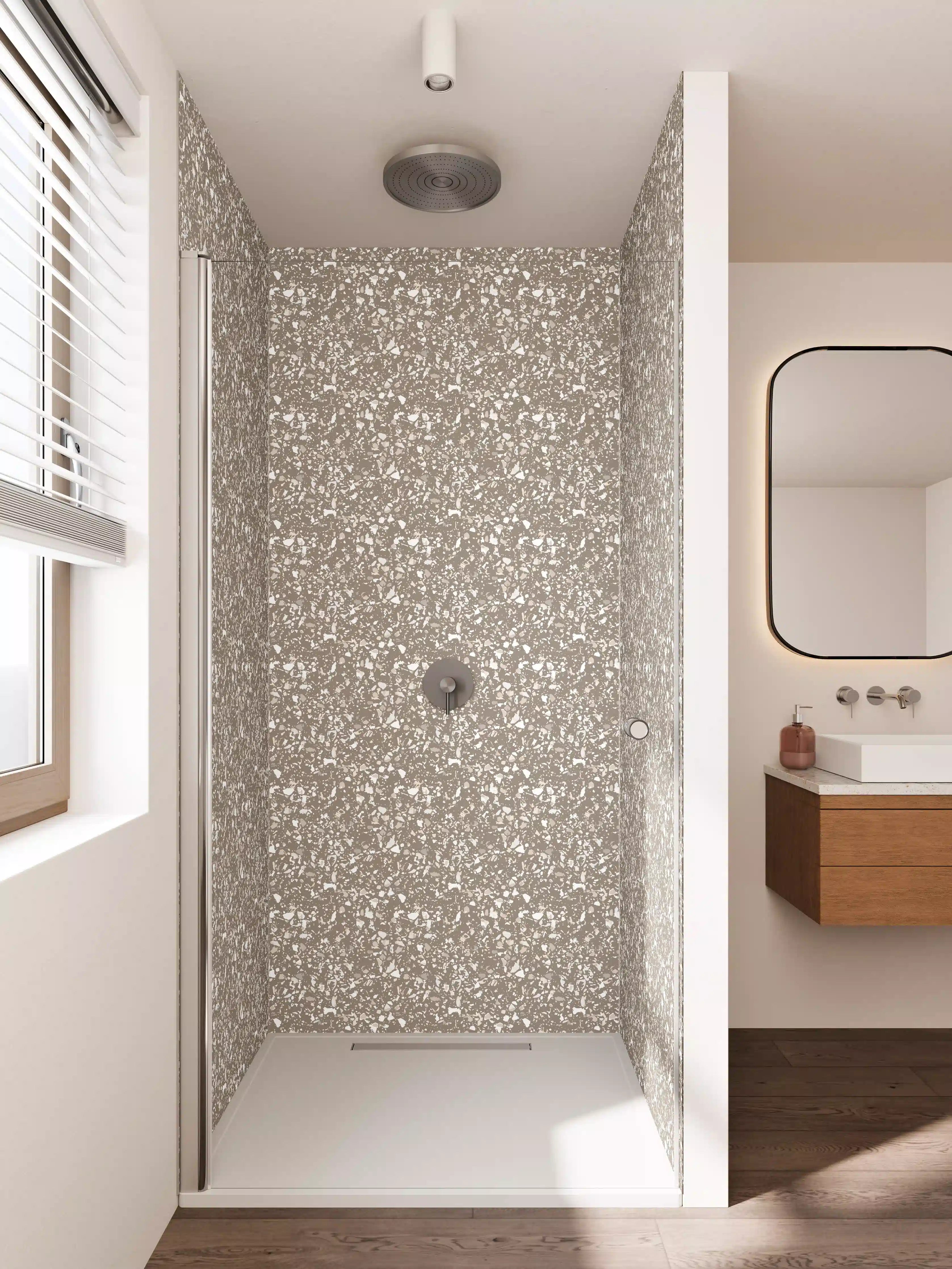 Duschrückwand - Glittering Beige Sparkle