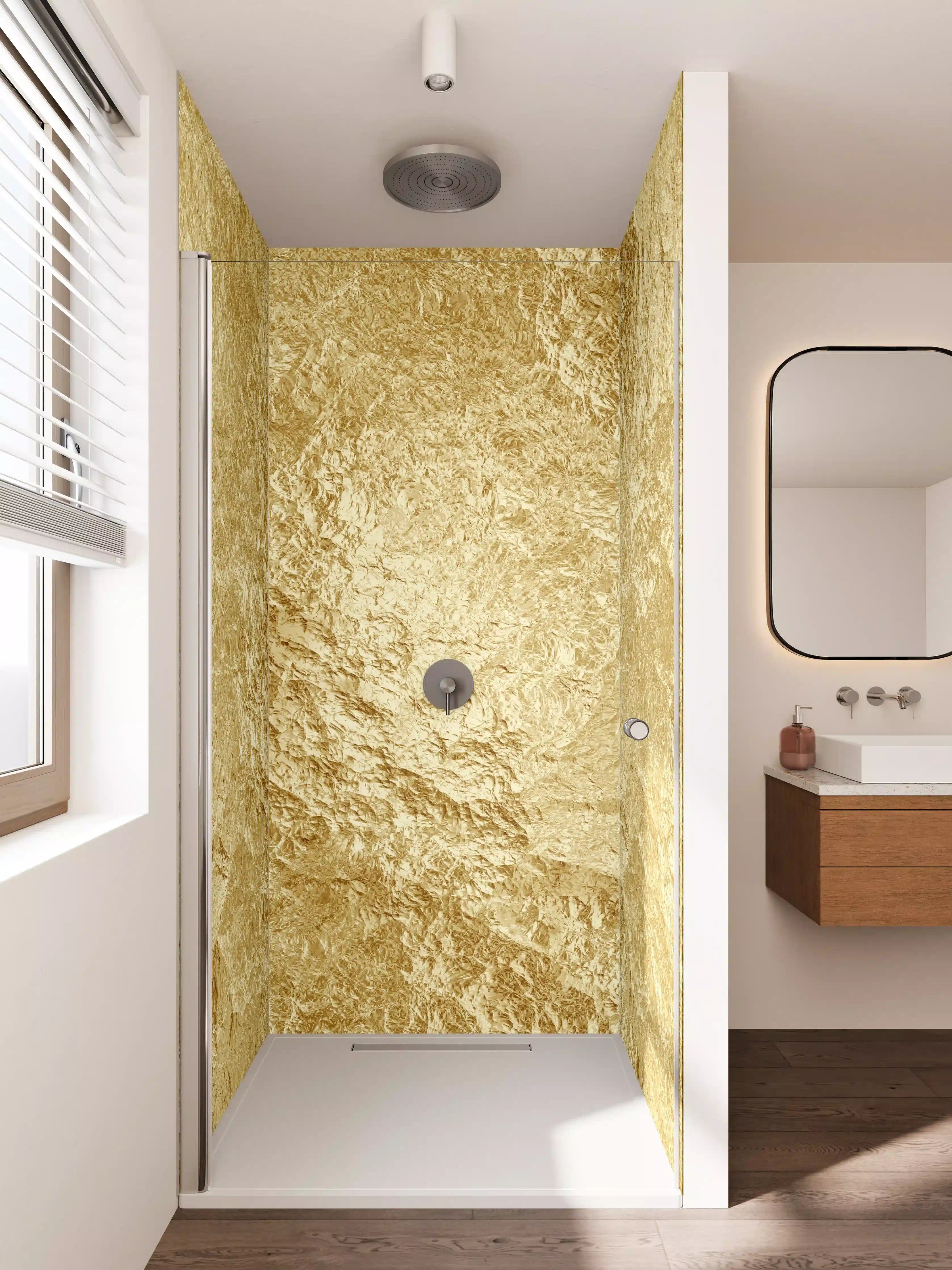 Duschrückwand - Goldene Luxus Textur