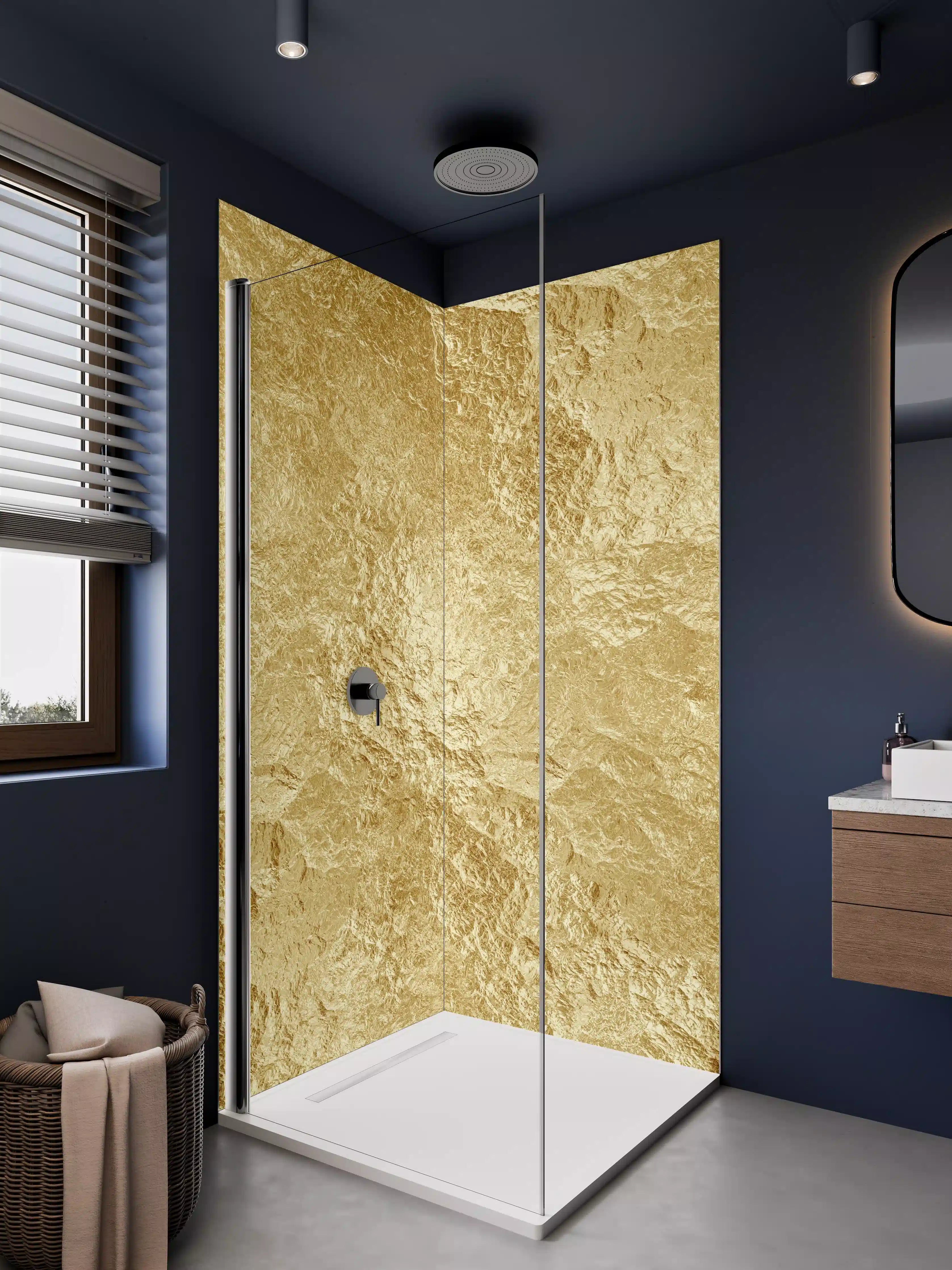 Duschrückwand - Goldene Luxus Textur