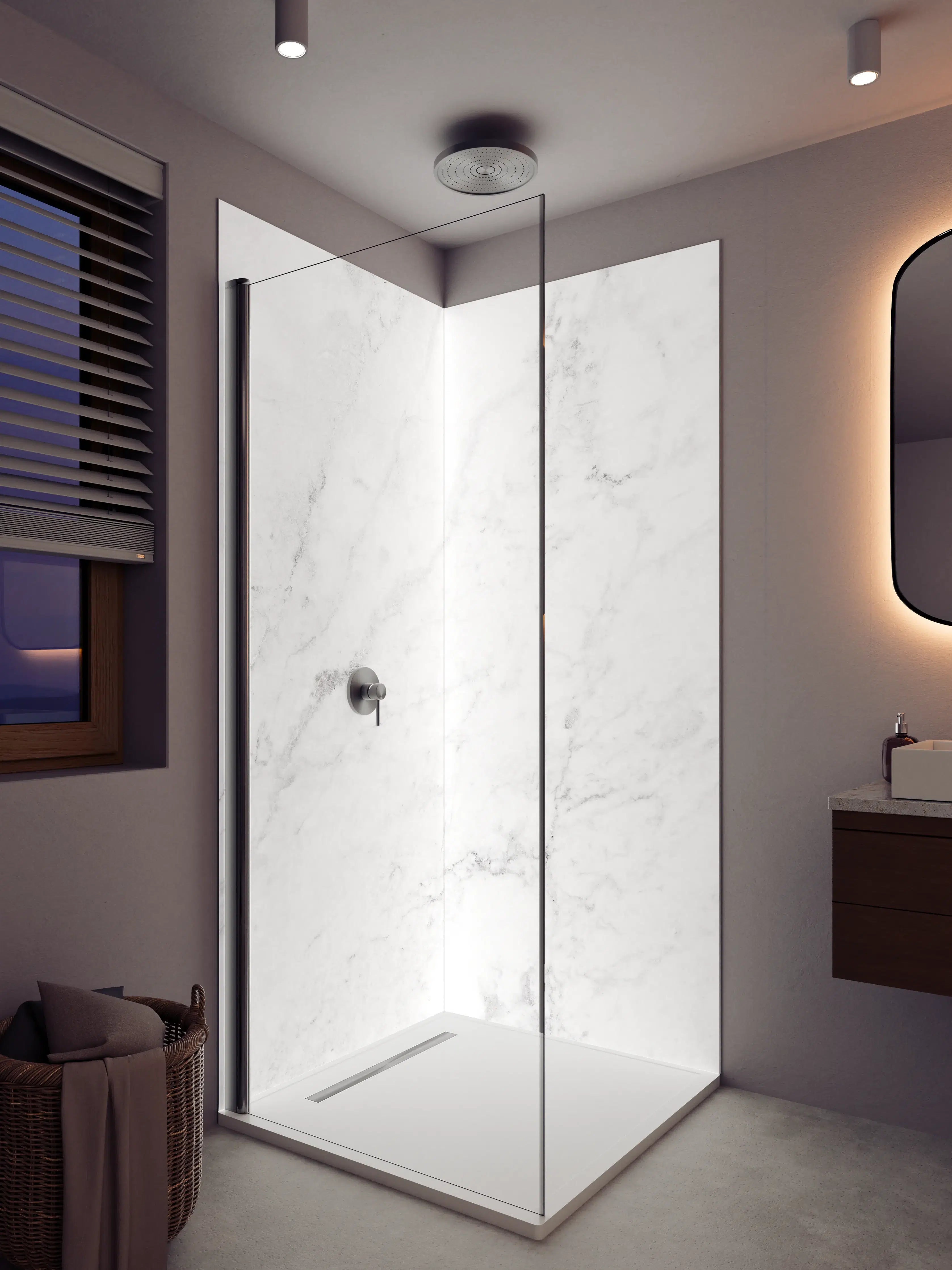 Duschrückwand - Grauer Marmortraum