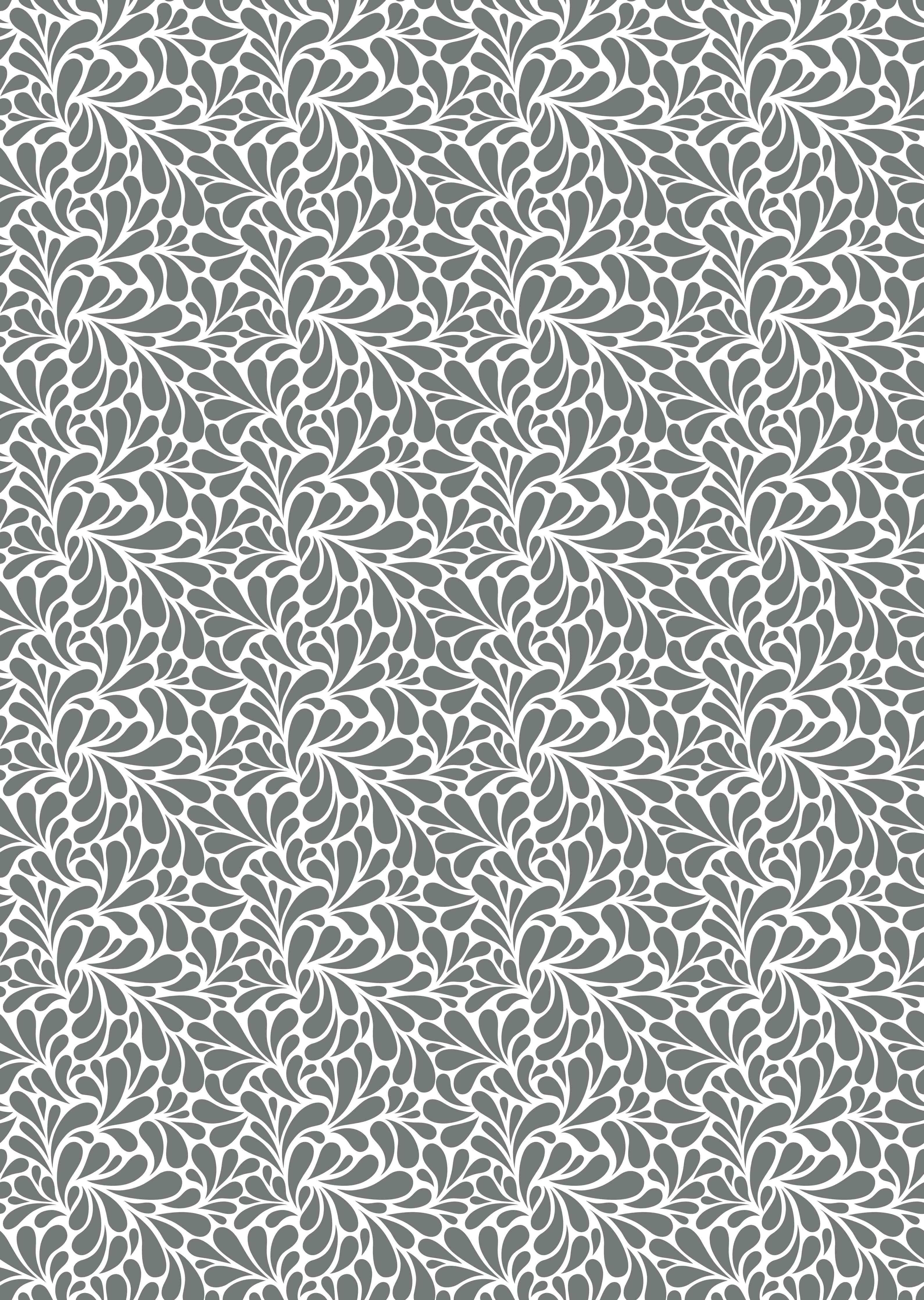 Duschrückwand-Graues Muster mit weißen Blätter-Design