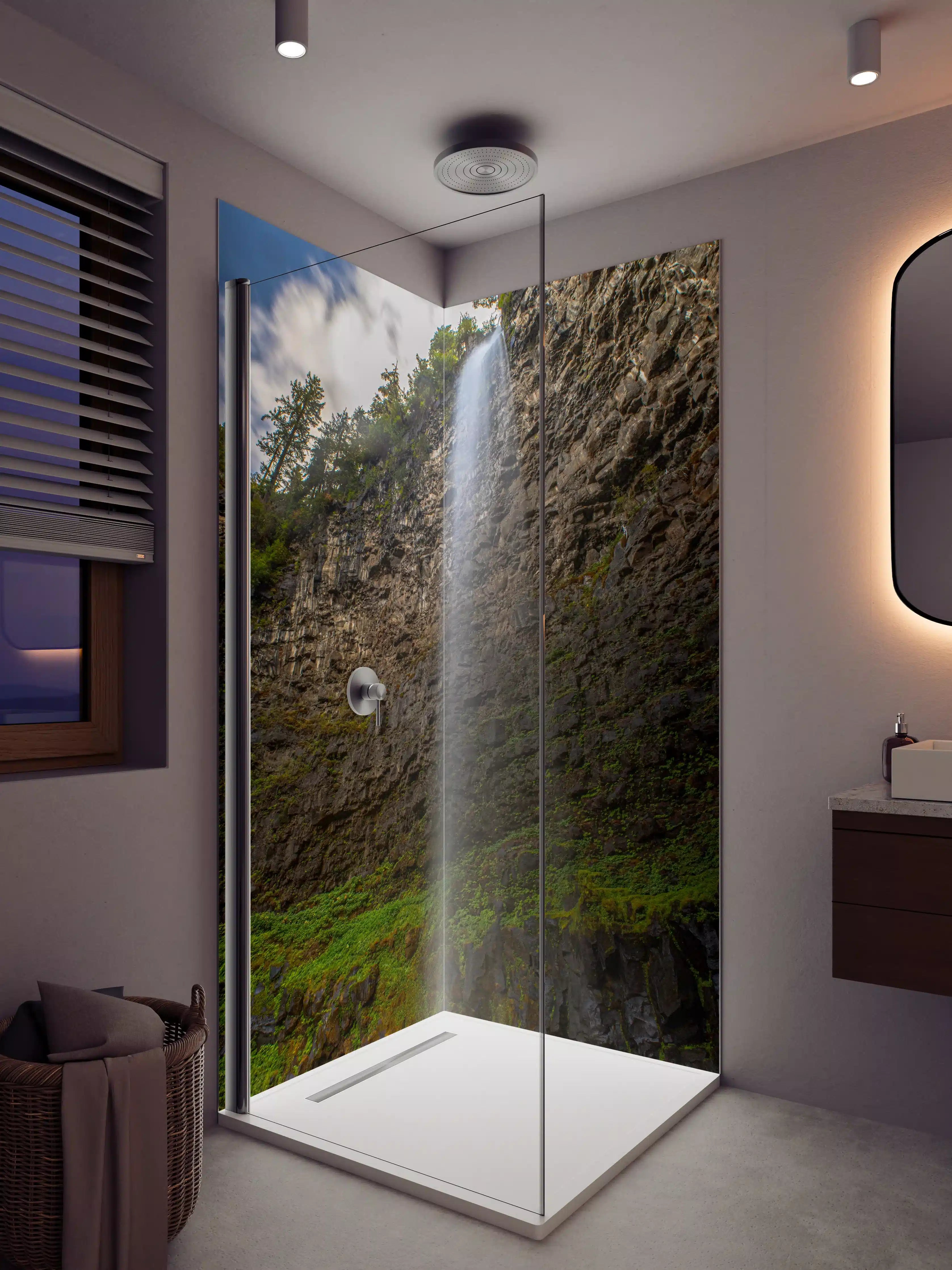 Duschrückwand - Hochfall im Naturpark