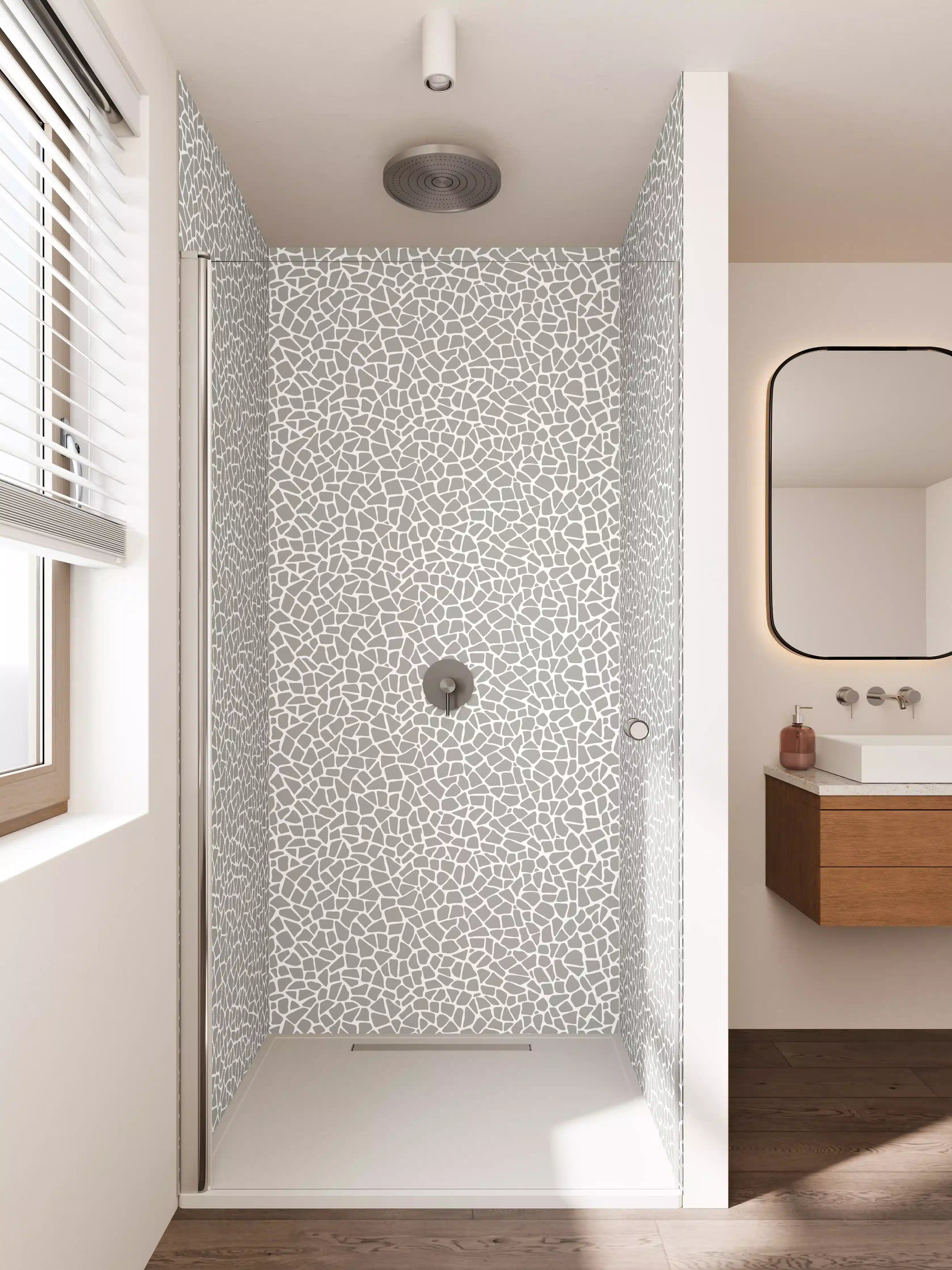 Duschrückwand - Luxus-Wei-Grau-Marmor-Textur