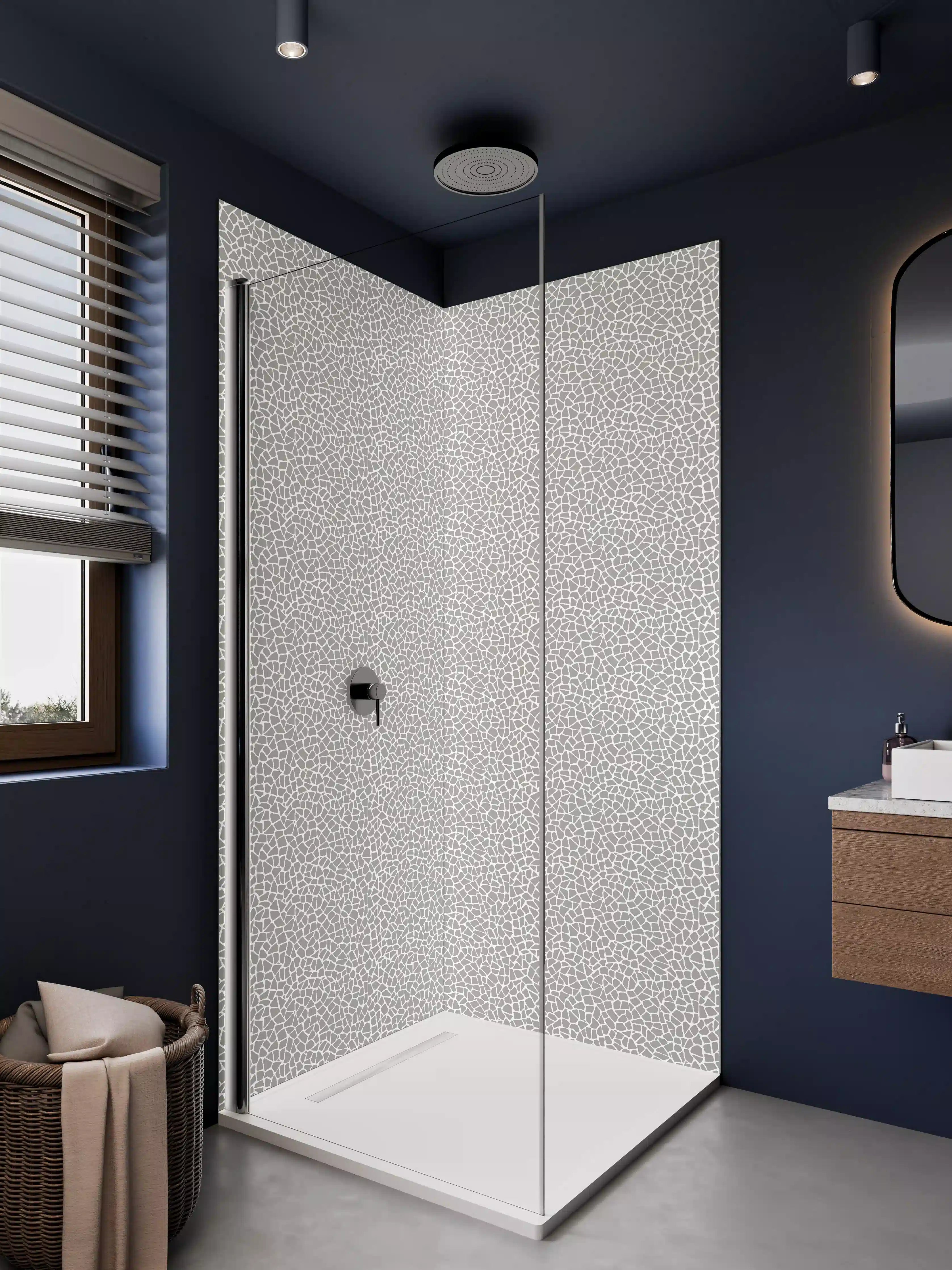 Duschrückwand - Luxus-Wei-Grau-Marmor-Textur