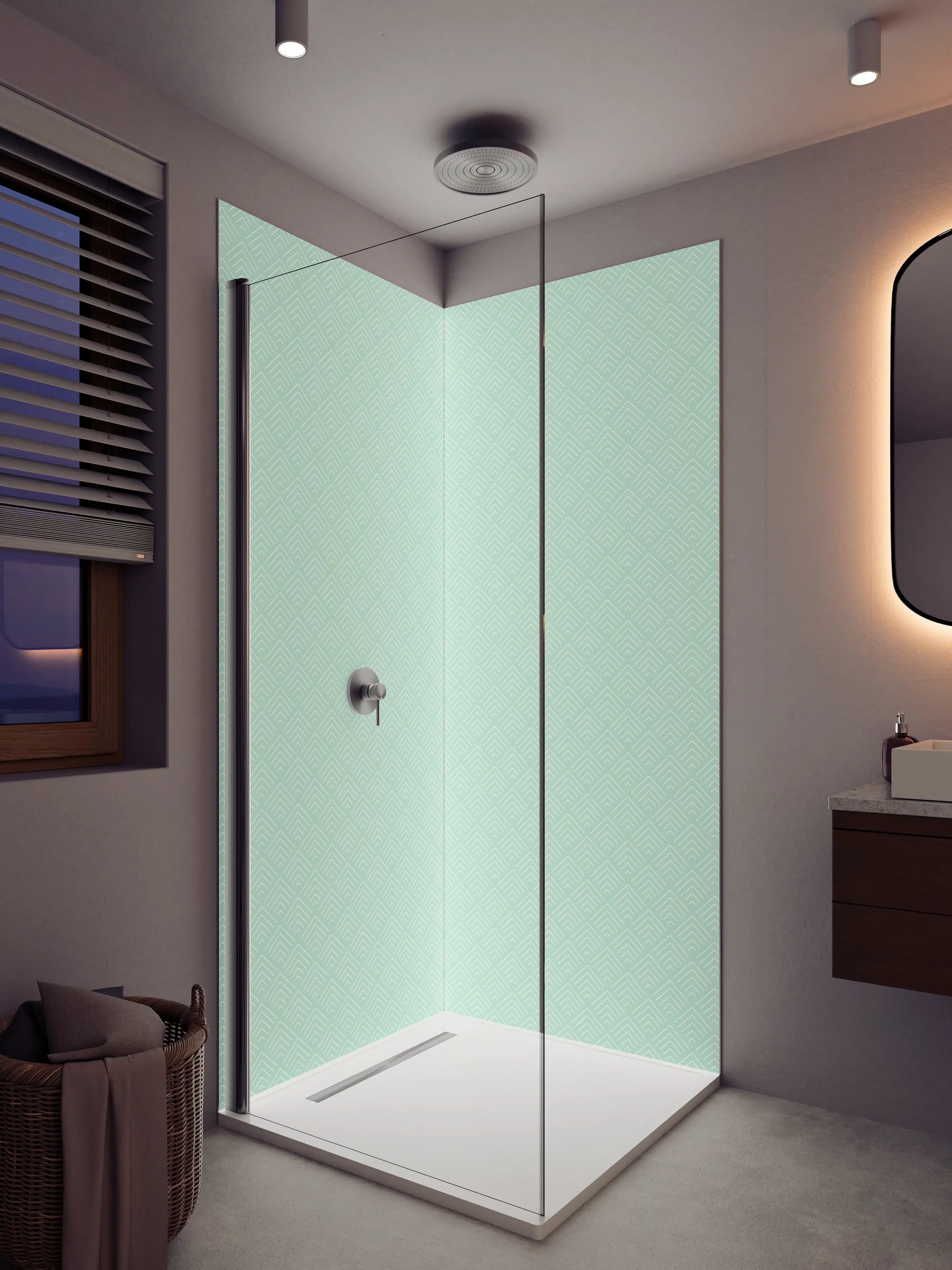 Duschrückwand - Mintgrünes Dekor mit feiner Textur