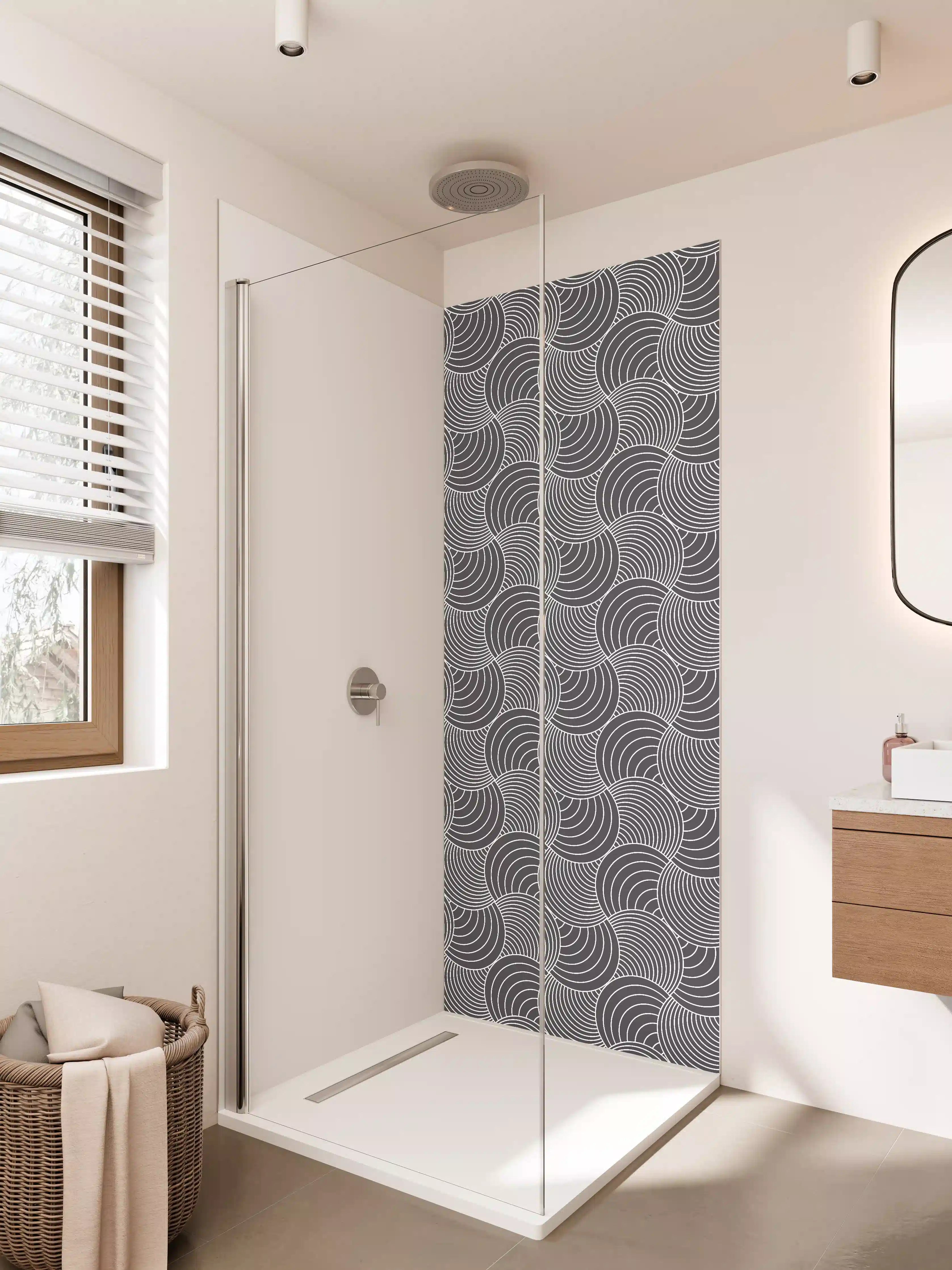 Duschrückwand - Moderne geometrische Schwarz-Weiß-Design