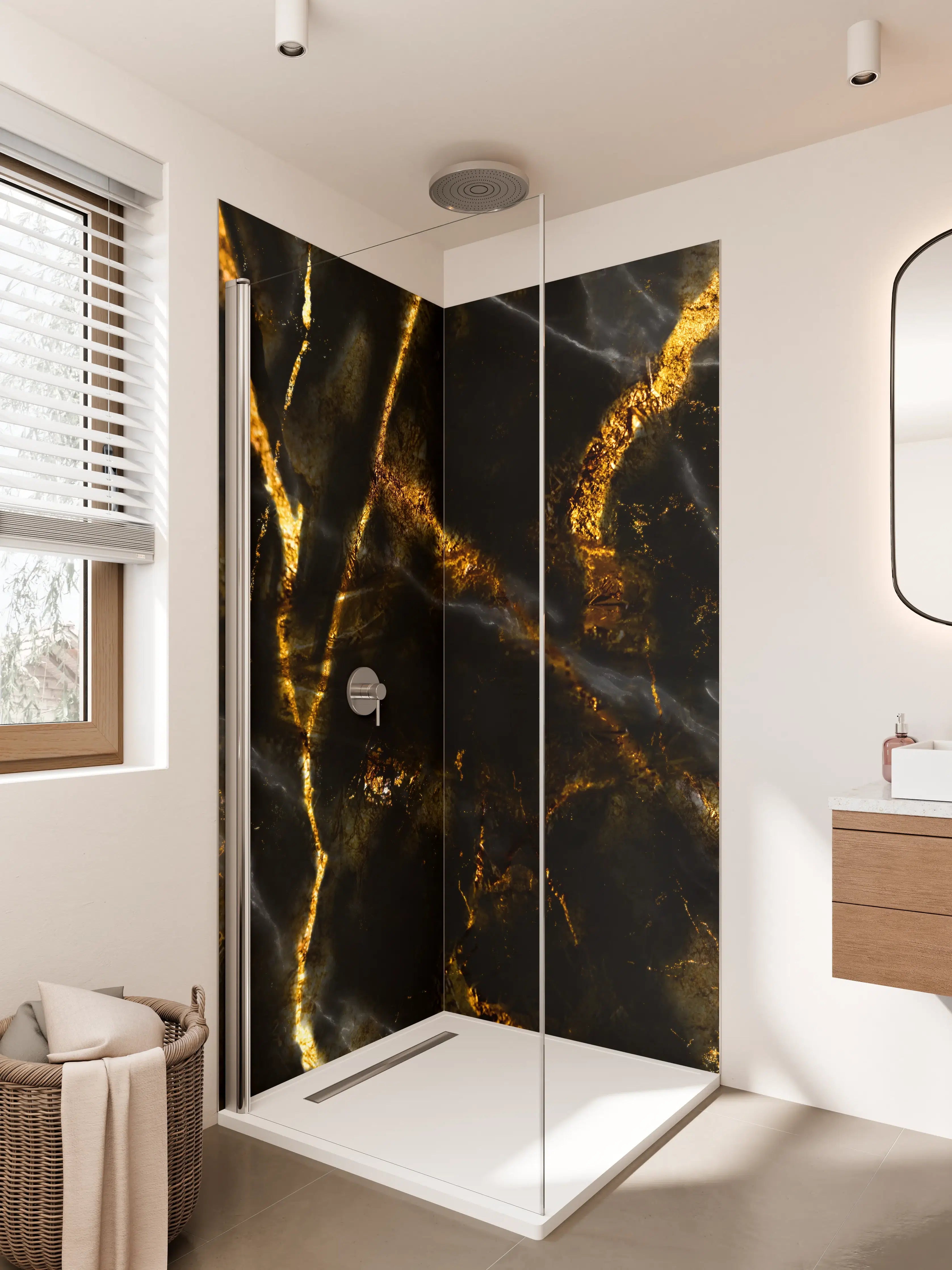 Duschrückwand - Monocolor Alkohol Tinte Marmorierung