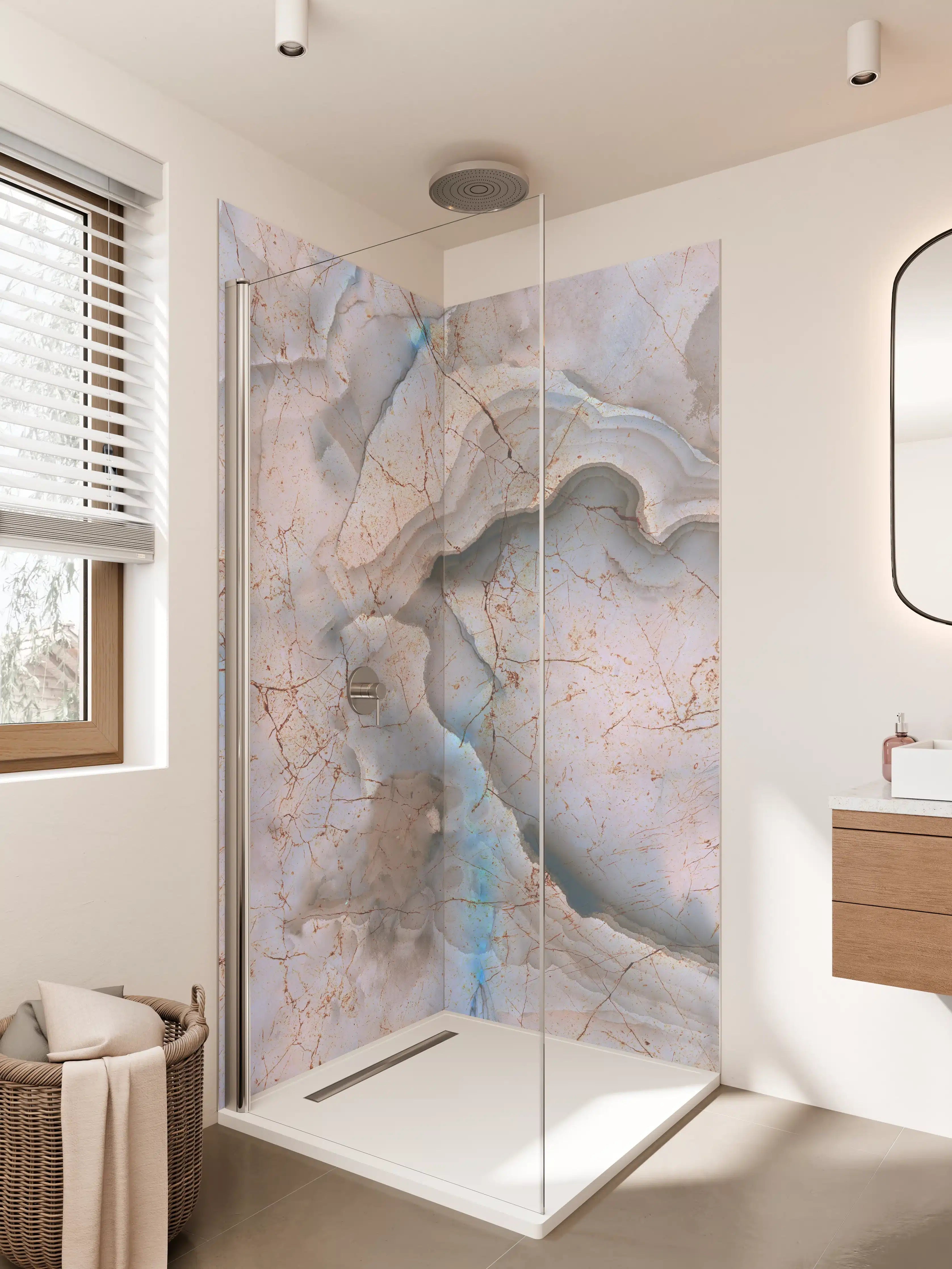 Duschrückwand - Stilvolle Marmor Mischung