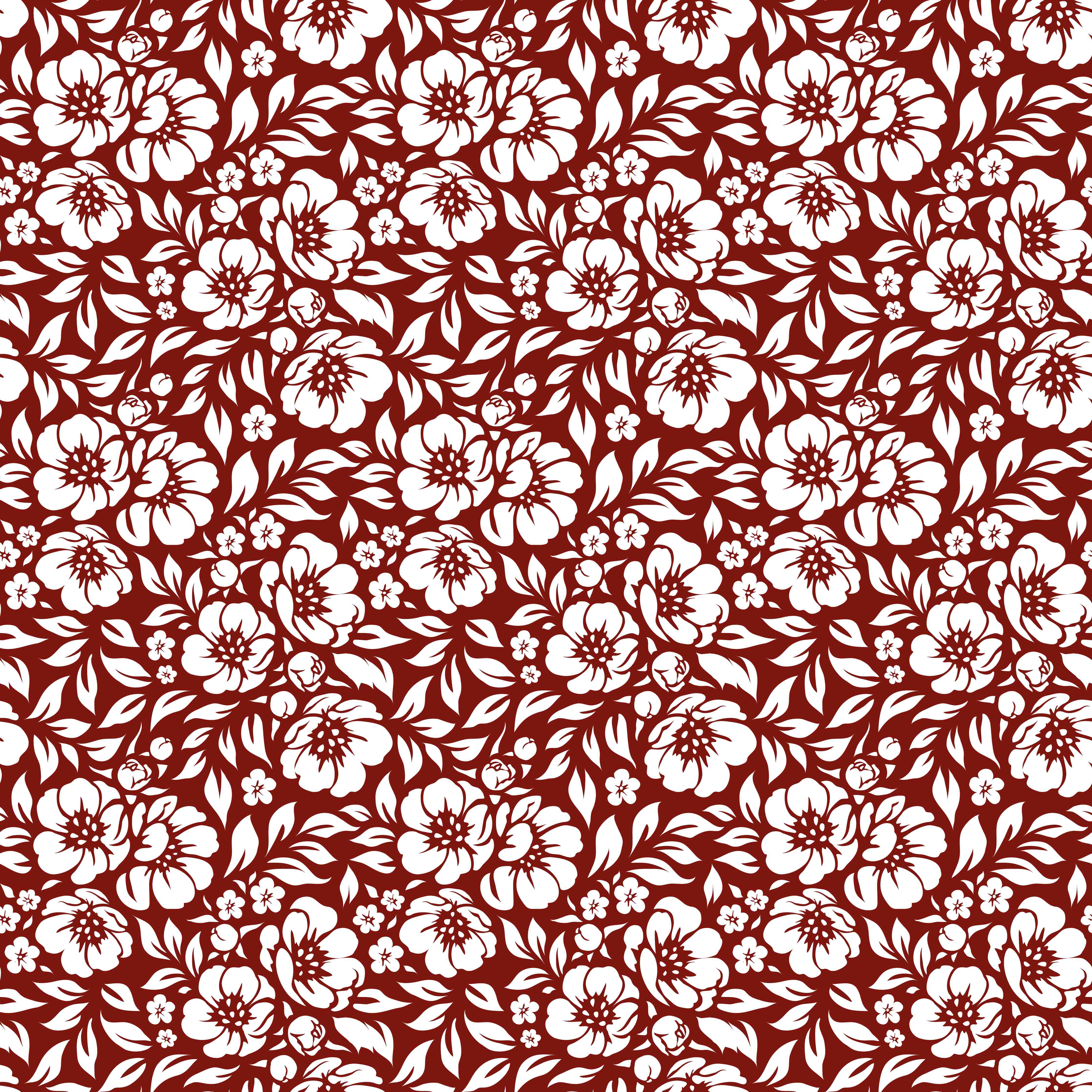 Duschrückwand-Weiße Blumenmuster auf rotem Hintergrund