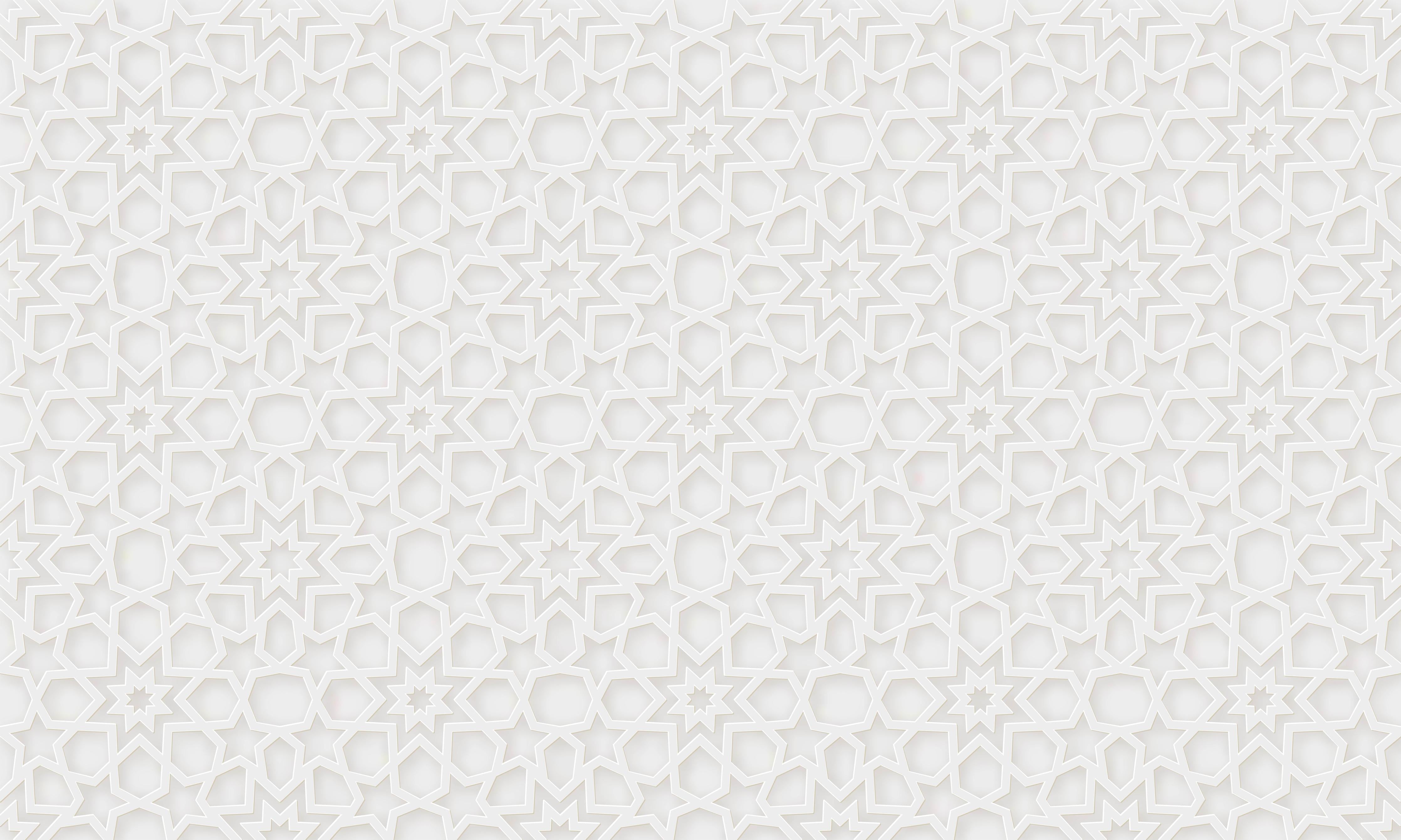 Duschrückwand-Weißes Ramadan Muster für Festliche Deko