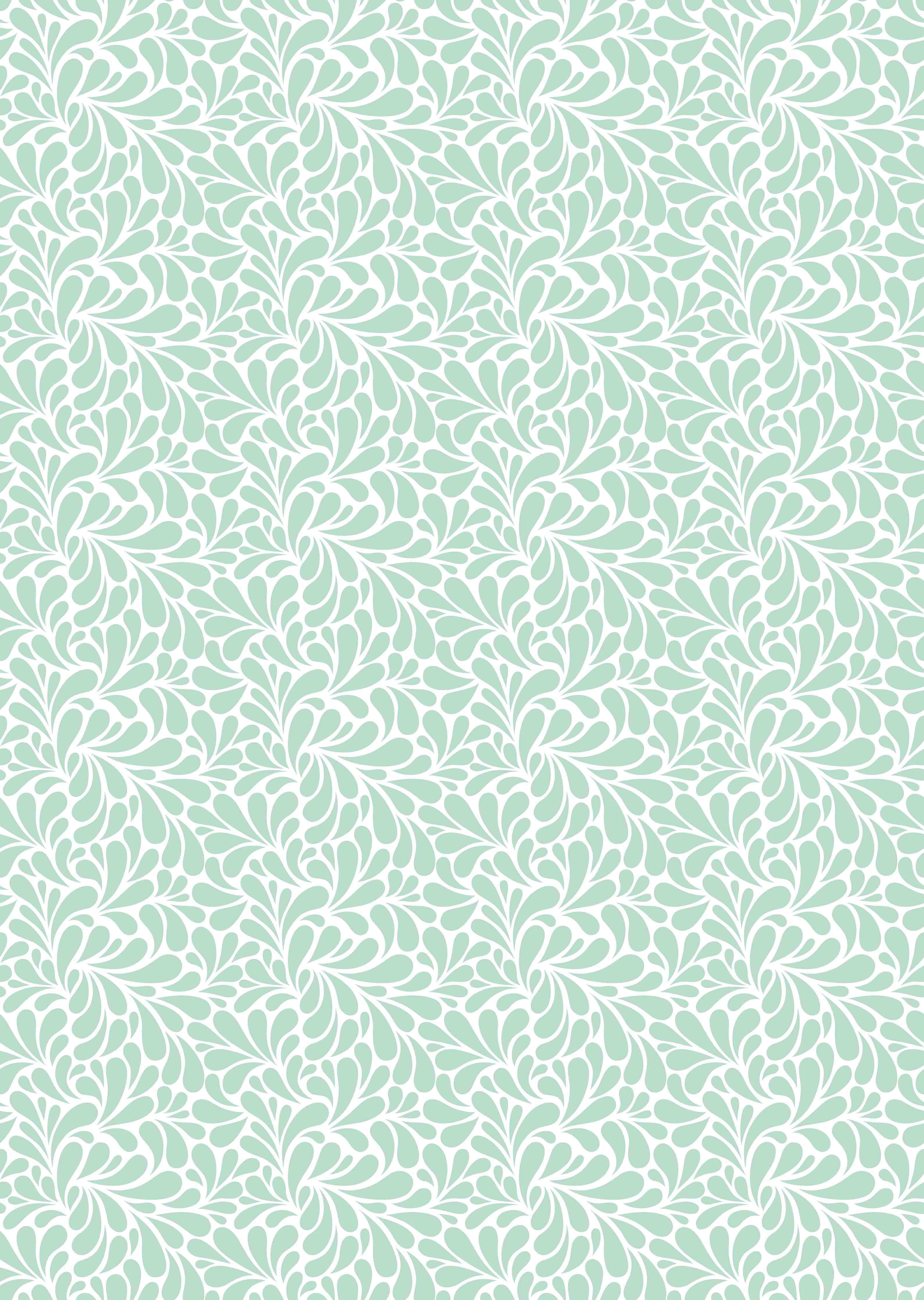 Duschrückwand-Zarte Minzgrün-Weiß-Blumenmuster