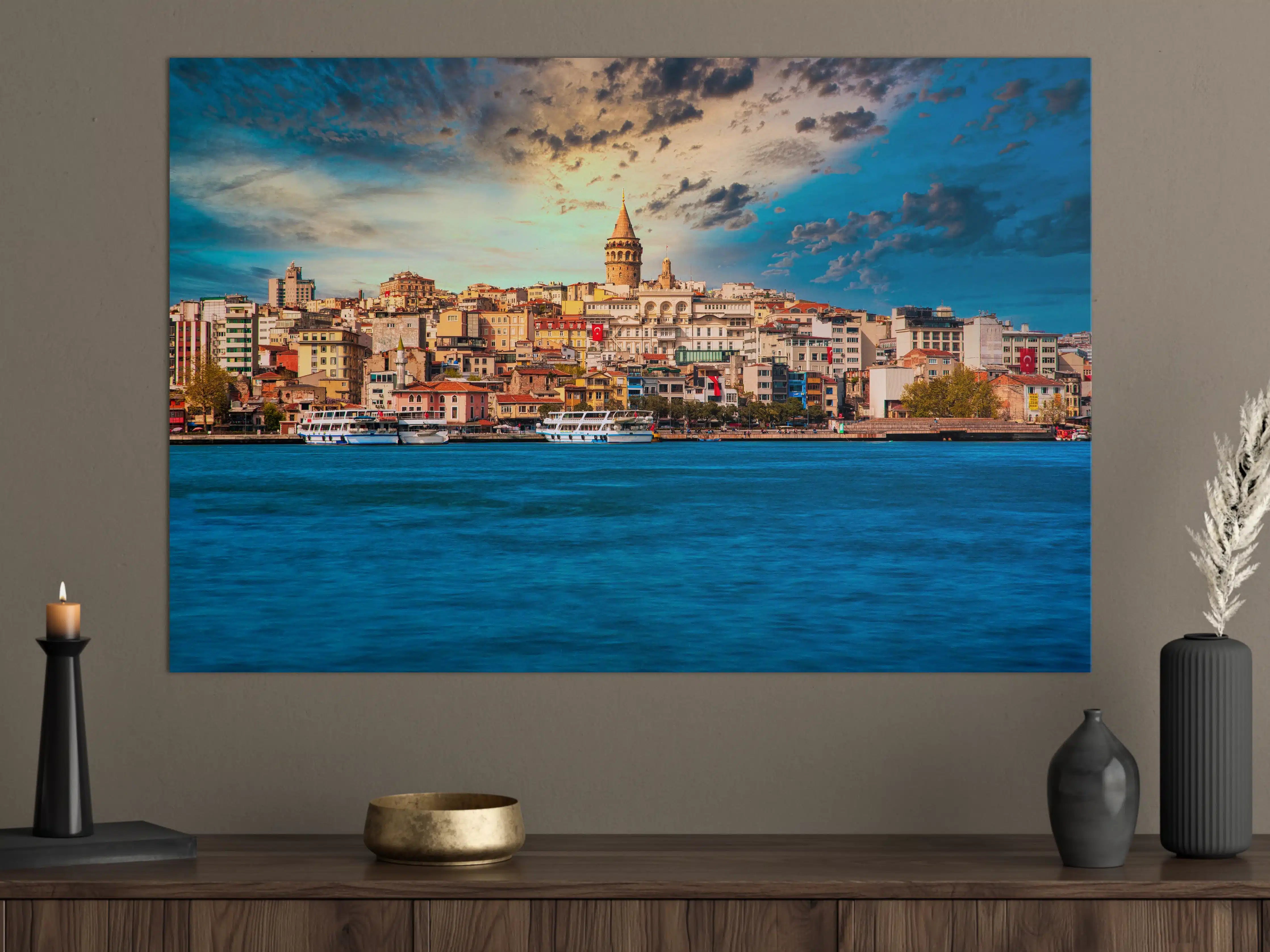 Große Wandbilder - Ausblick auf Galata vom Wasser