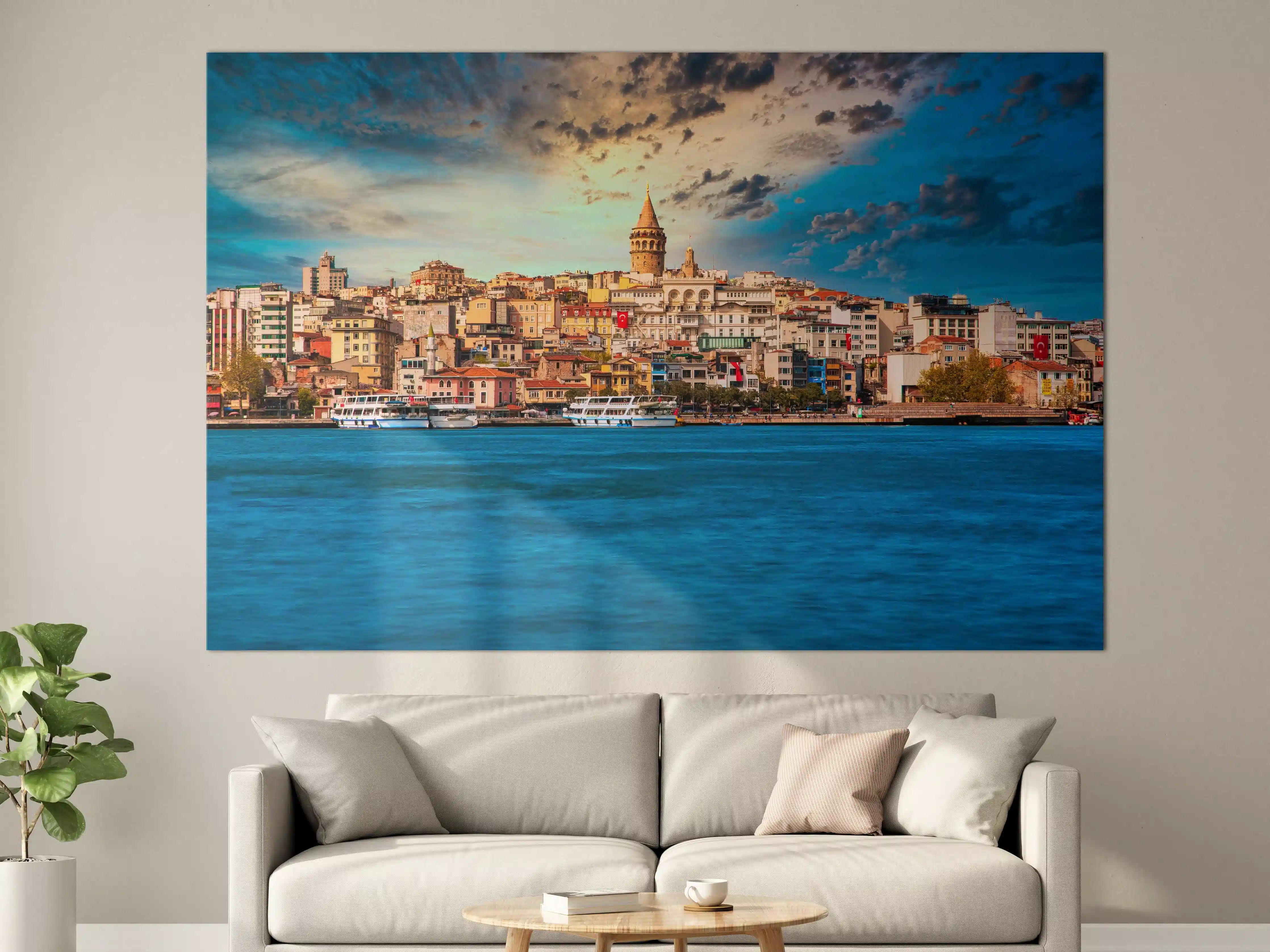 Große Wandbilder - Ausblick auf Galata vom Wasser