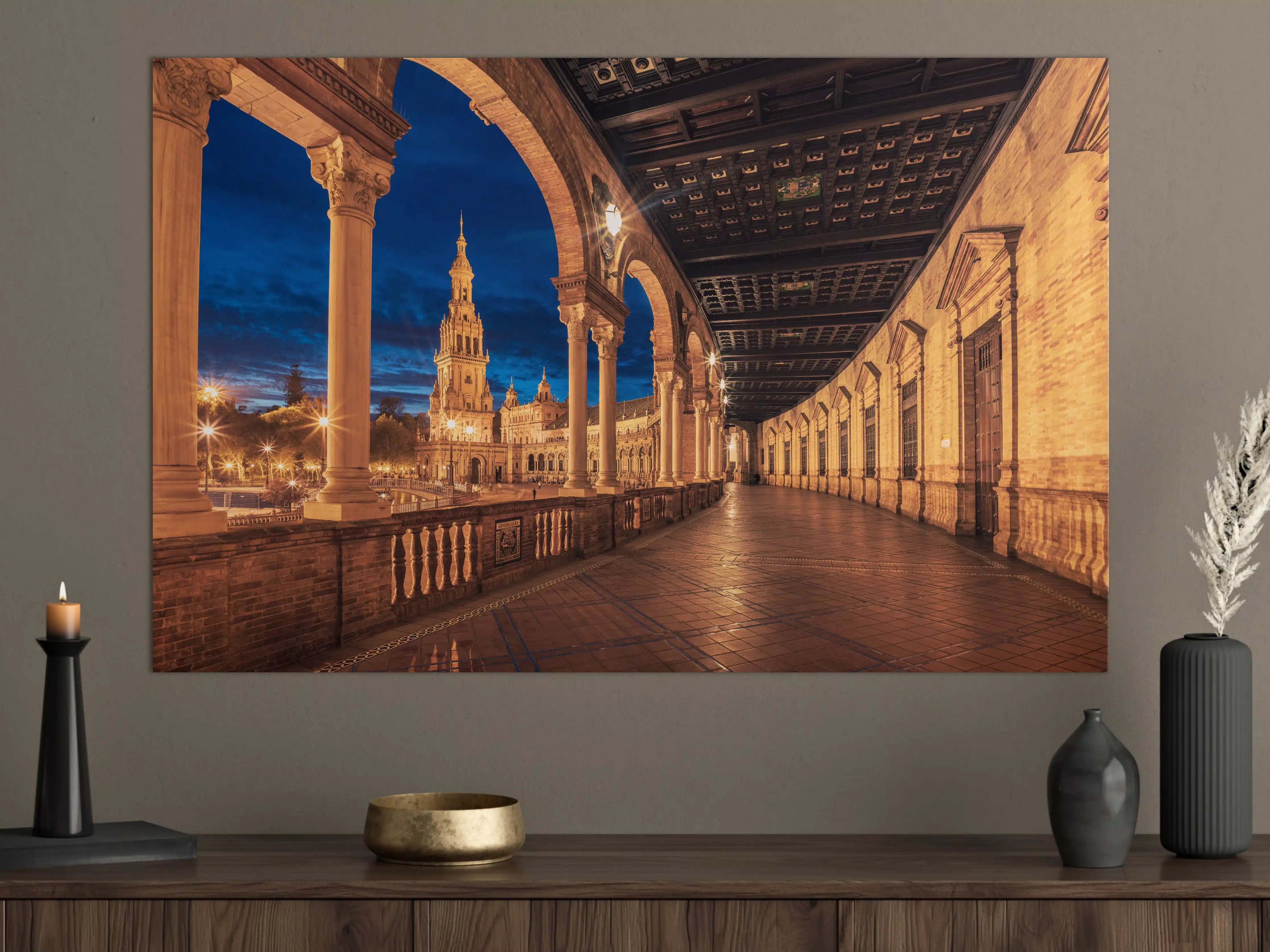 Große Wandbilder - Plaza de Espana con Sevilla - Spanien