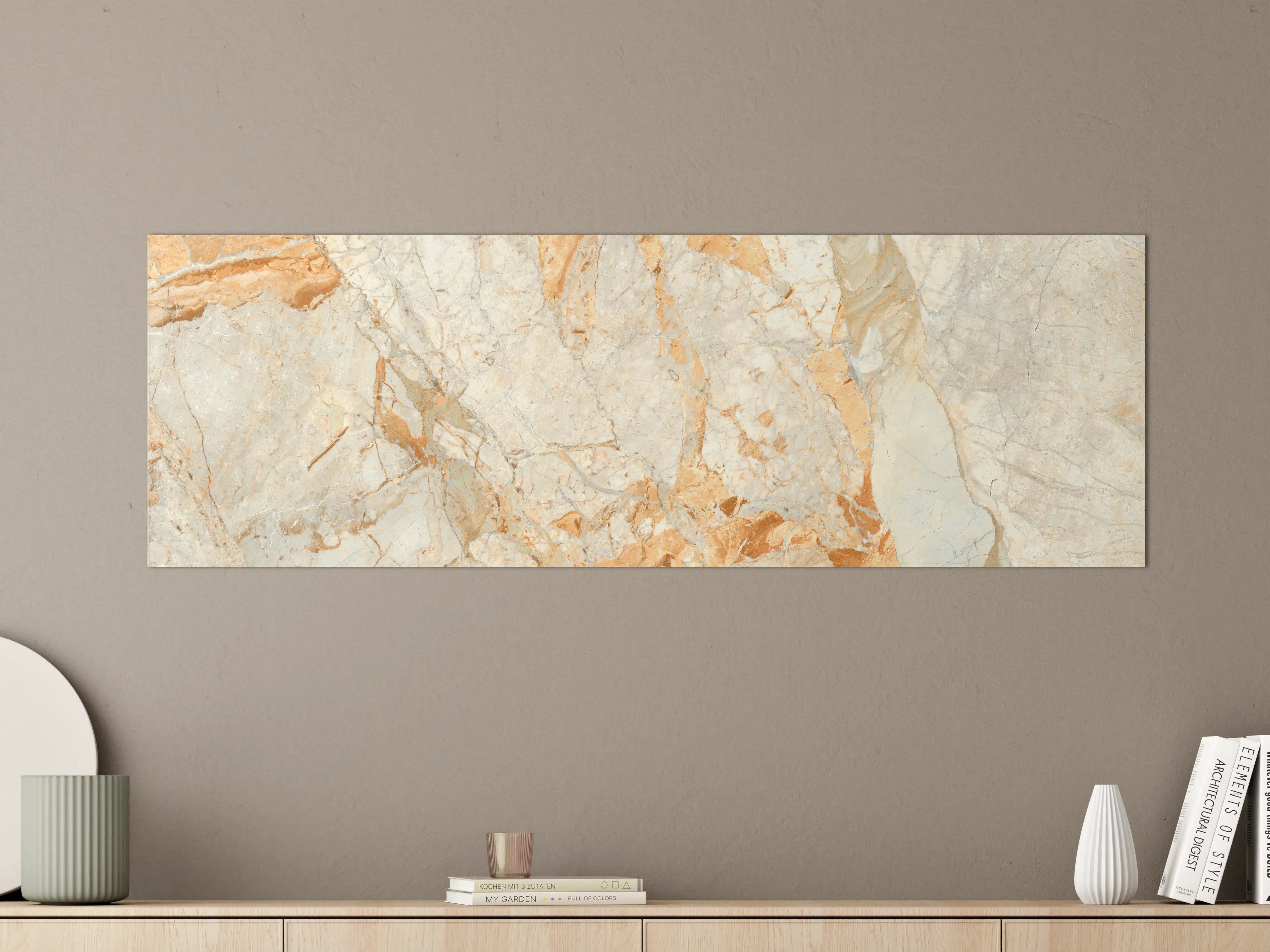Große Wandbilder - Rötlich-beiger Marmor
