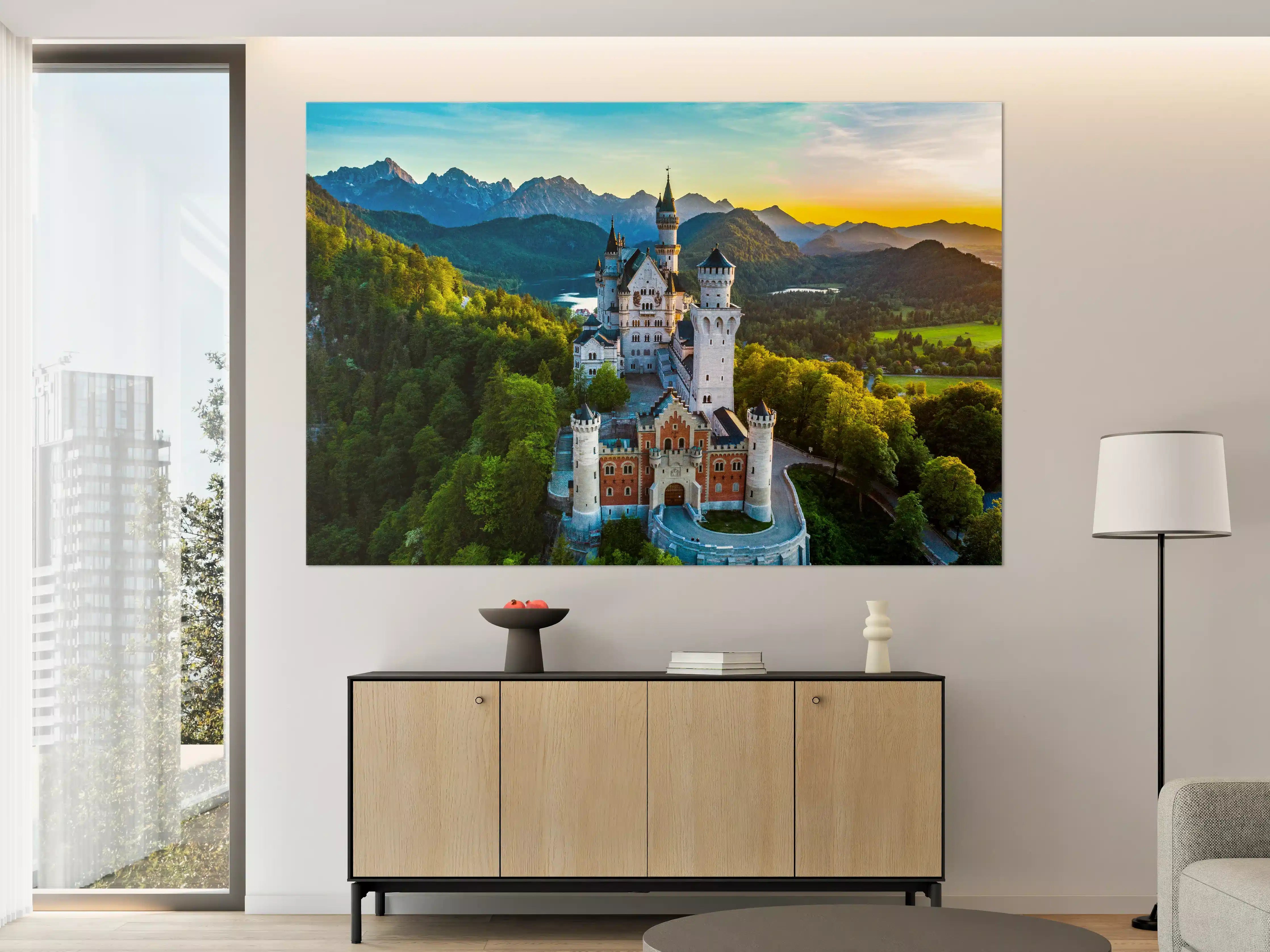 Große Wandbilder - glanzvolles Märchenschloss Neuschwanstein