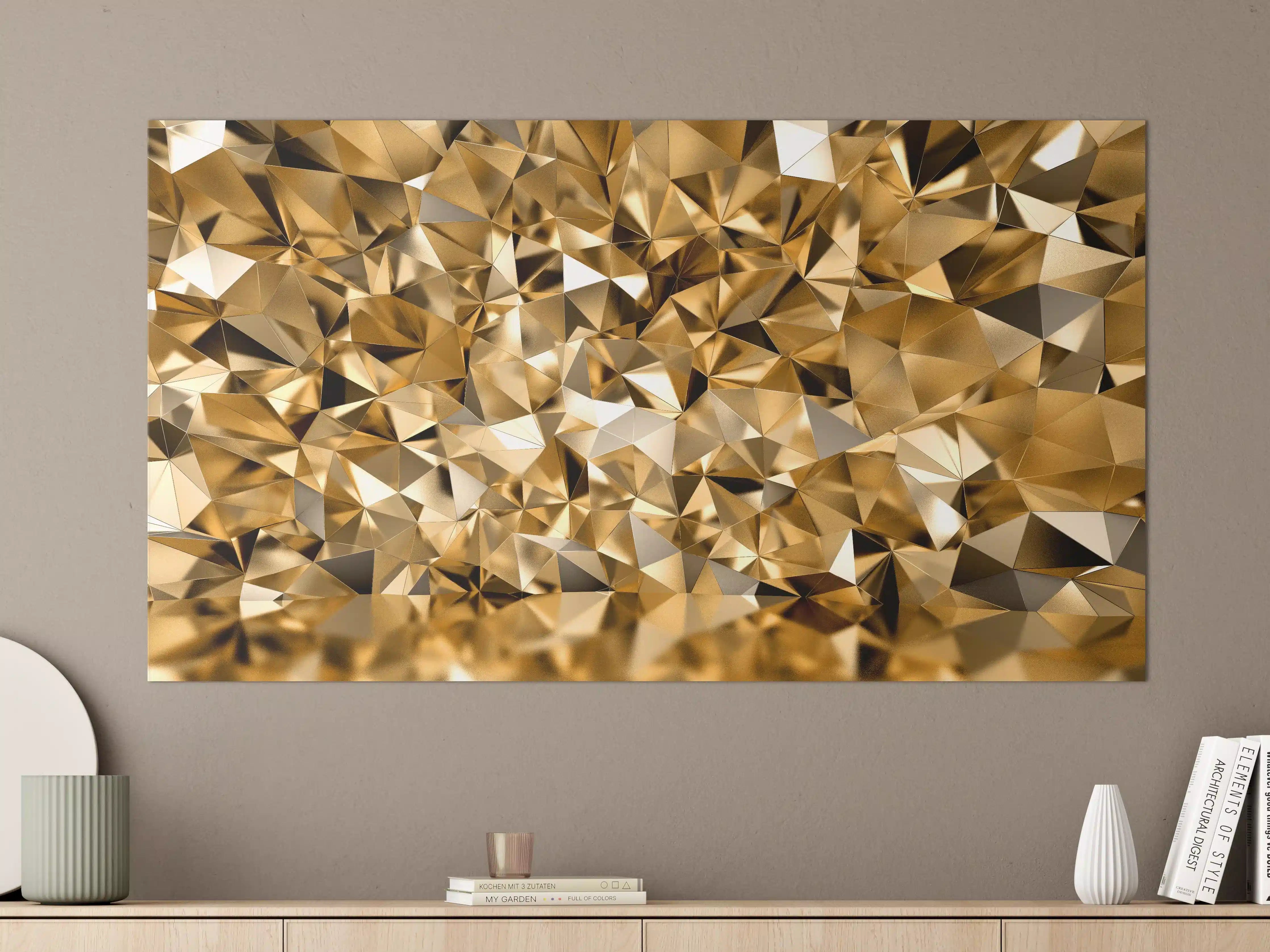 Große Wandbilder - 3D Illustration - Goldenes Design