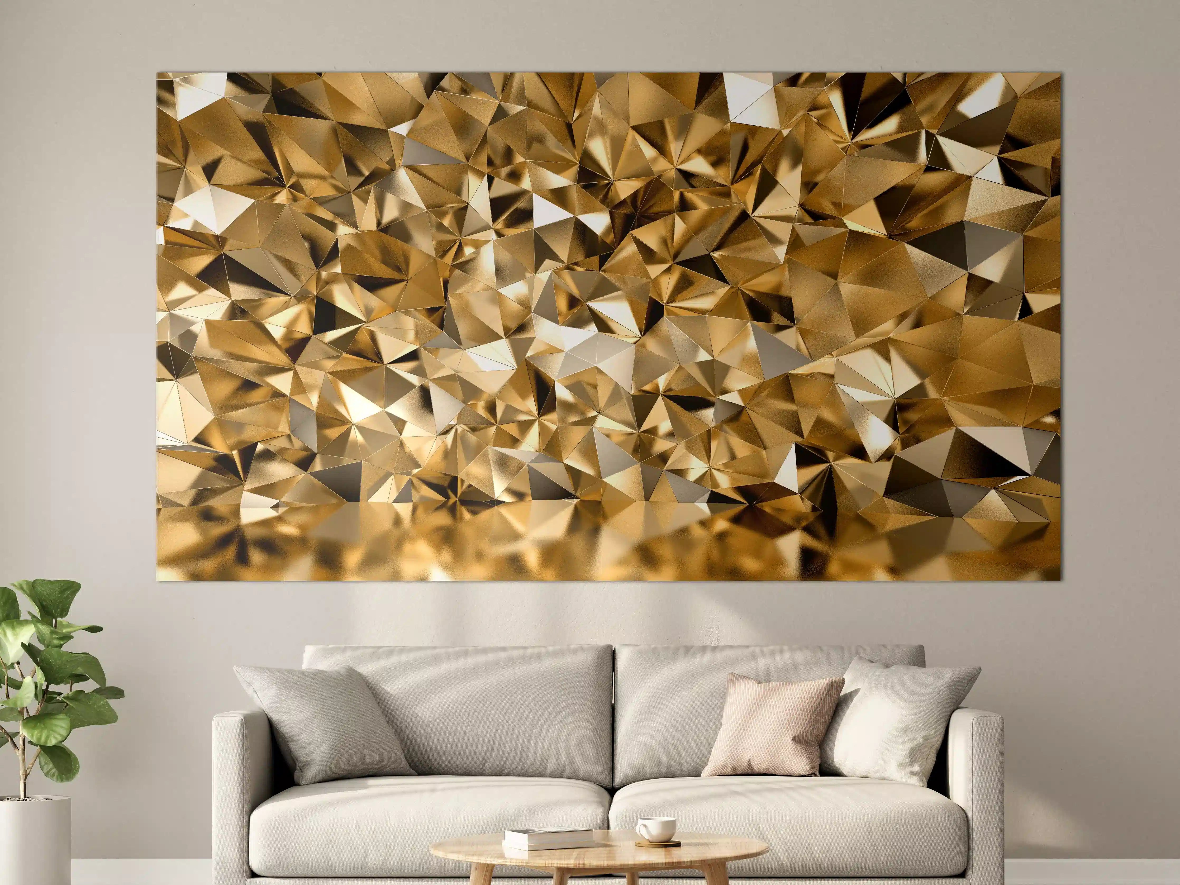 Große Wandbilder - 3D Illustration - Goldenes Design