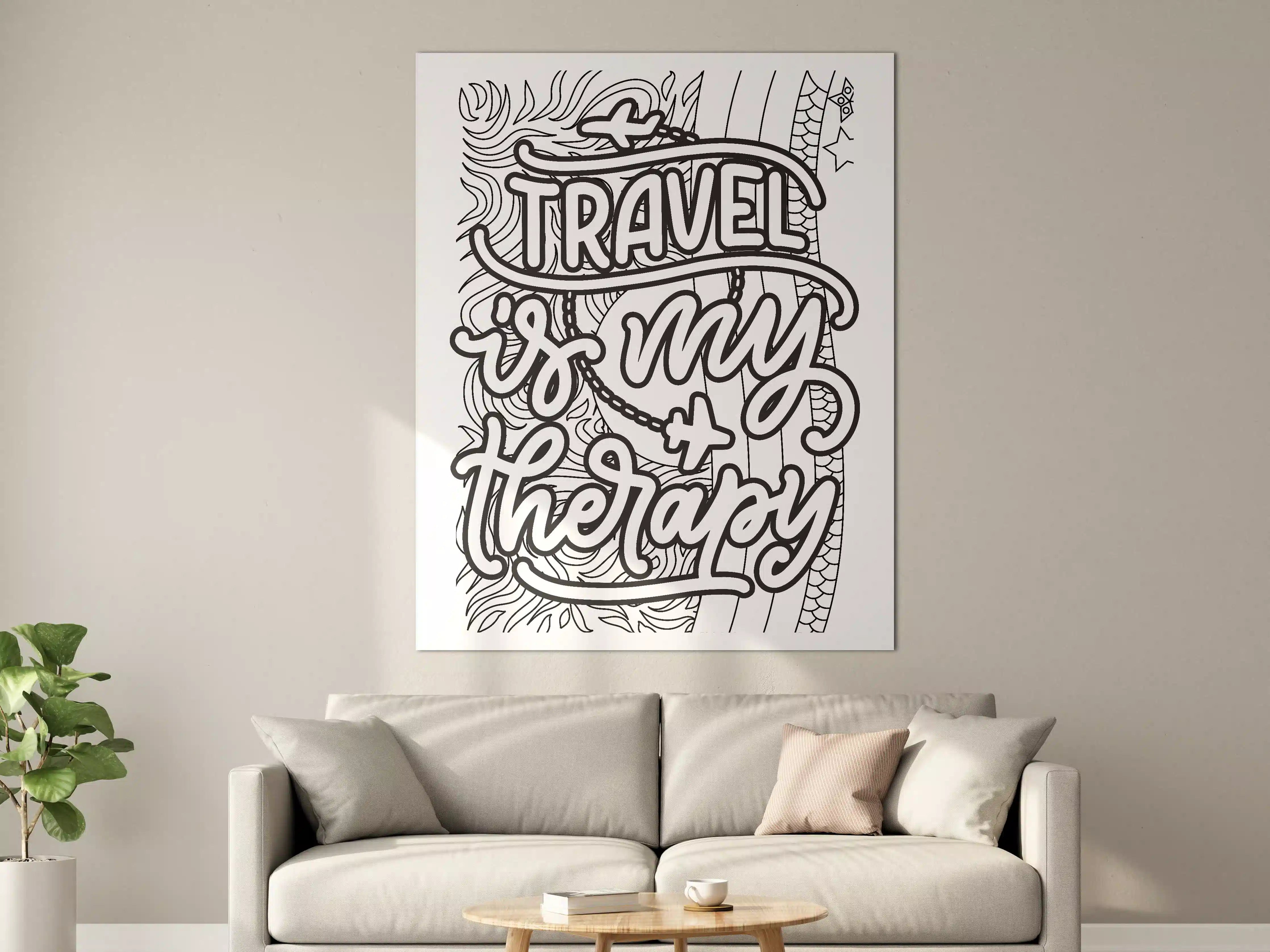 Große Wandbilder - Abenteuerreise mit Flugzeug und Dschungel-Design