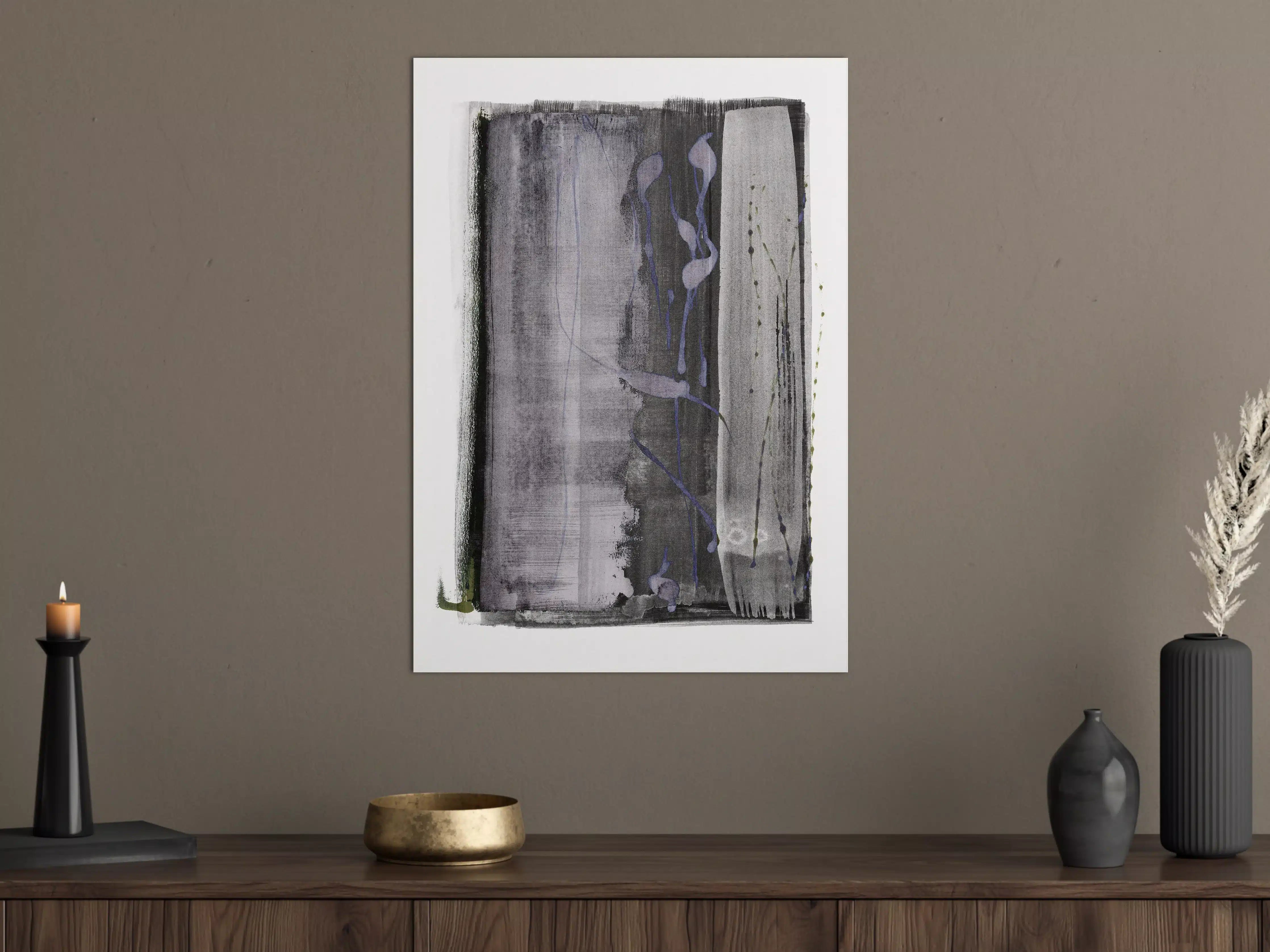 Große Wandbilder - Abstrakte Aquarell-Grauschattierung