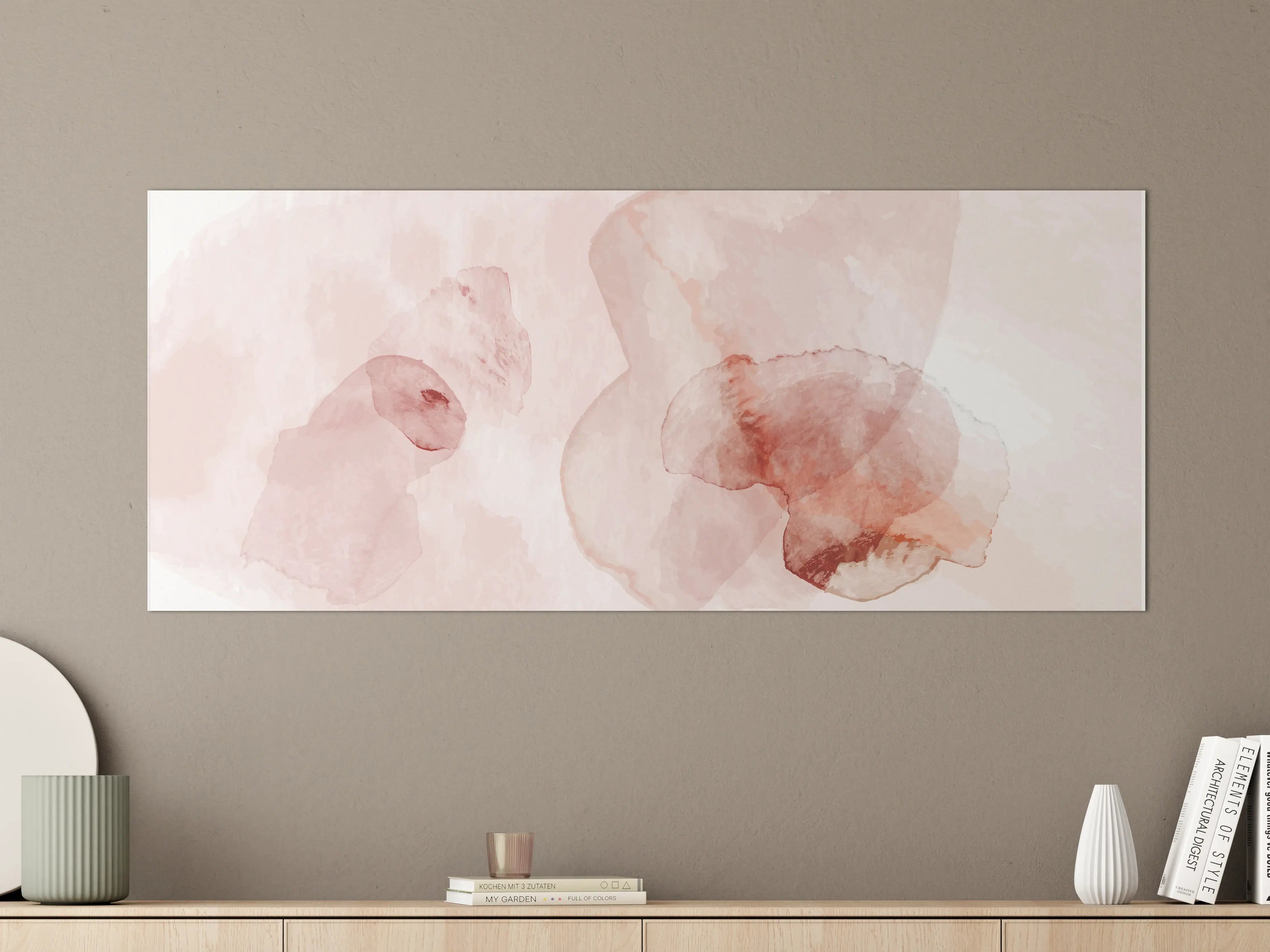 Große Wandbilder - Abstrakte Aquarell Rosa Töne