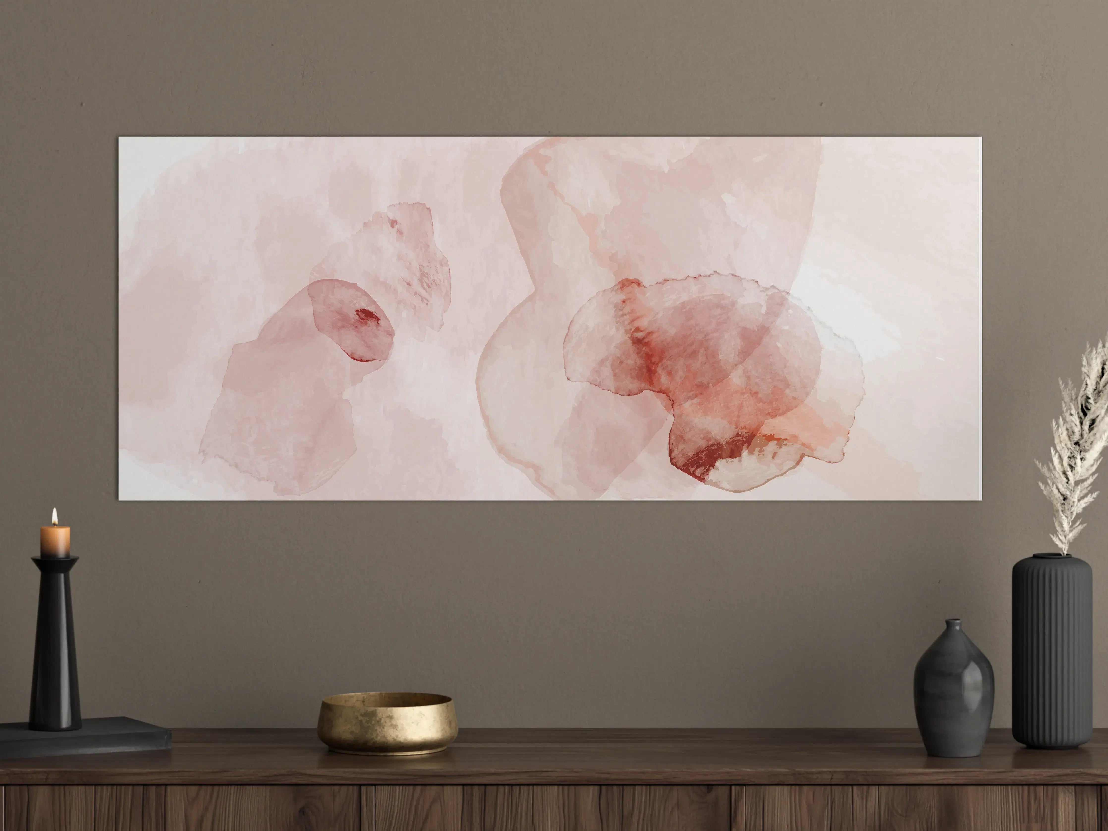 Große Wandbilder - Abstrakte Aquarell Rosa Töne