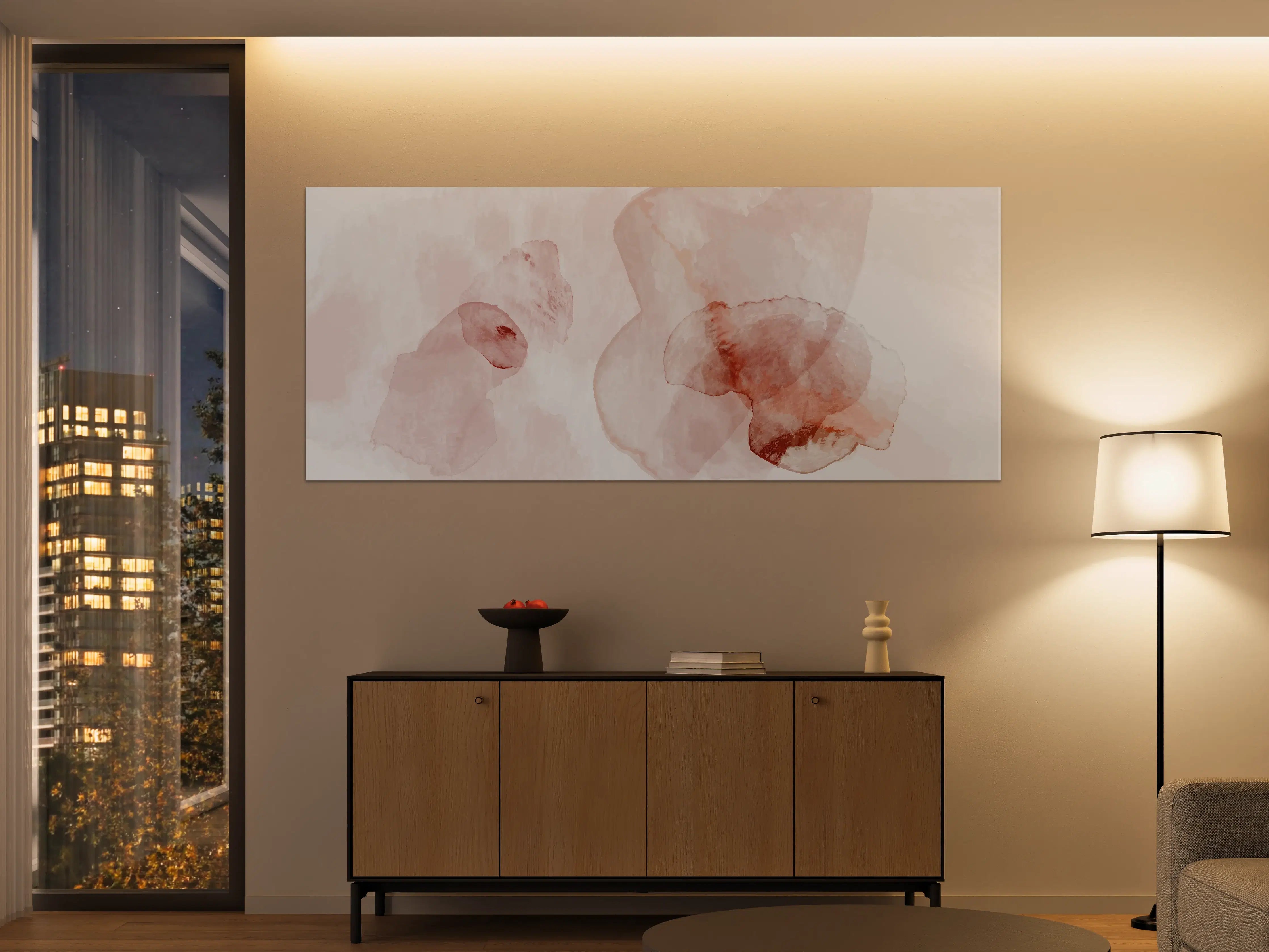 Große Wandbilder - Abstrakte Aquarell Rosa Töne