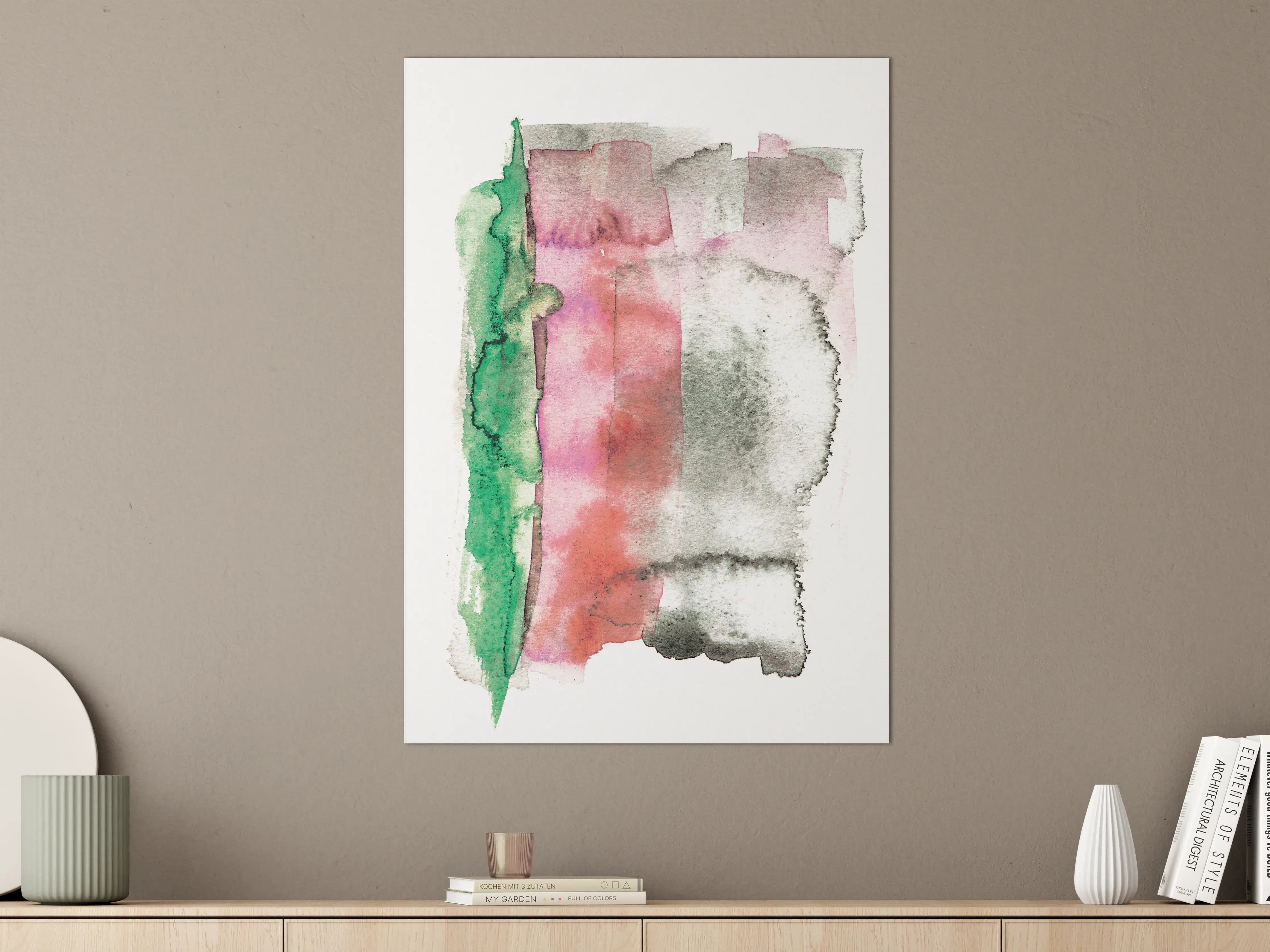 Große Wandbilder - Abstrakte Aquarellfarben-Komposition