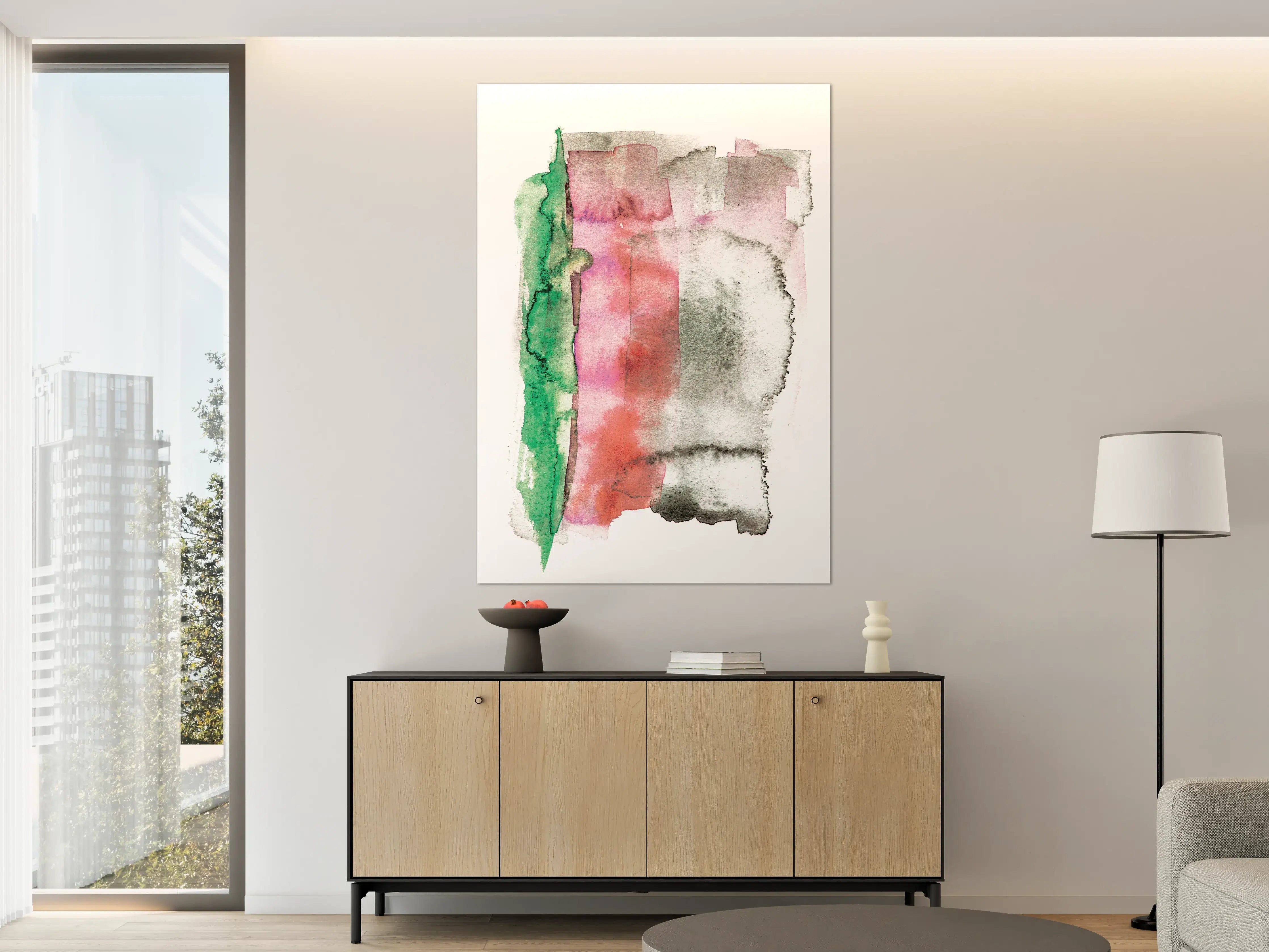 Große Wandbilder - Abstrakte Aquarellfarben-Komposition