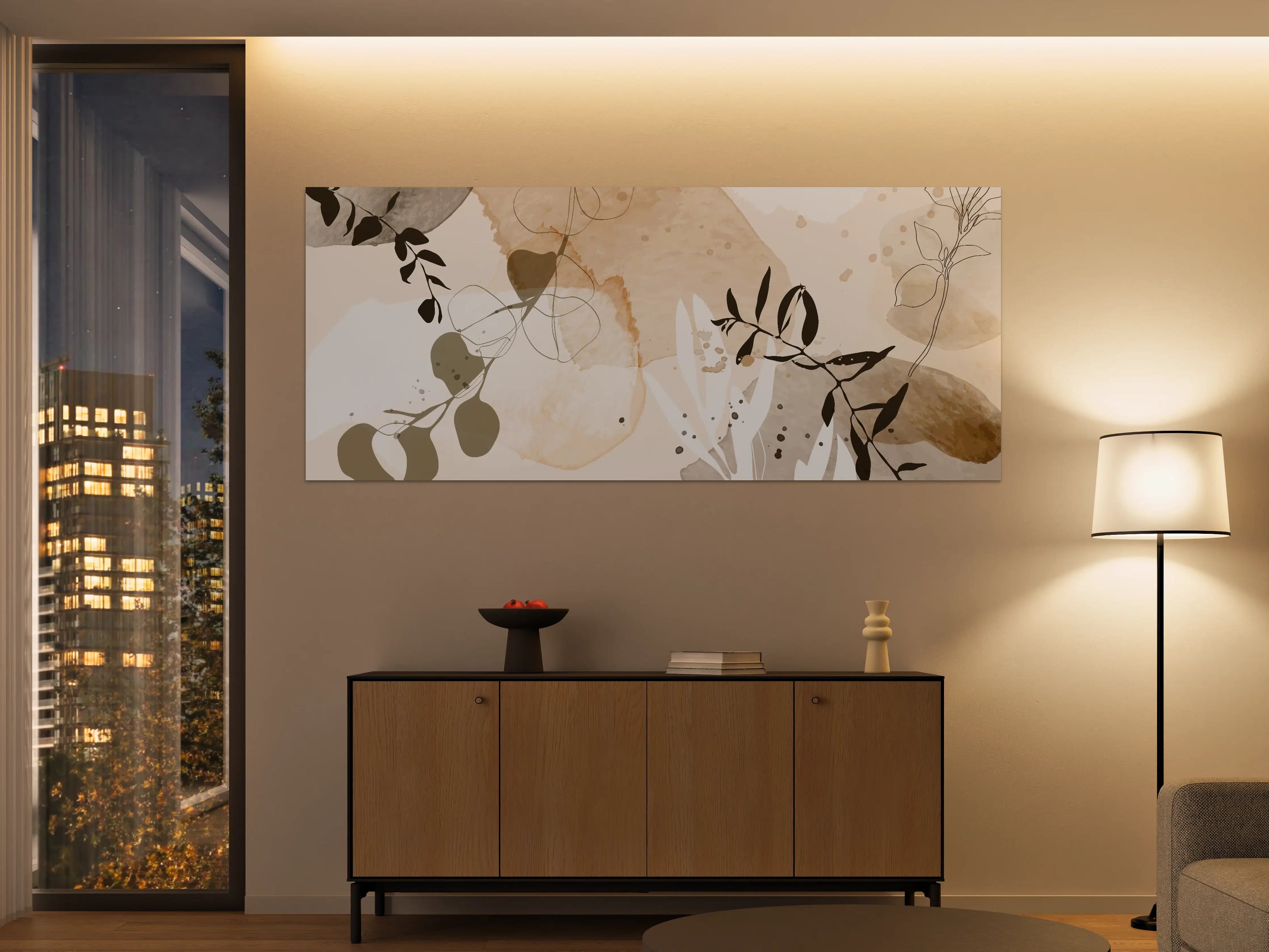 Große Wandbilder - Abstrakte Beige-Töne Kunst