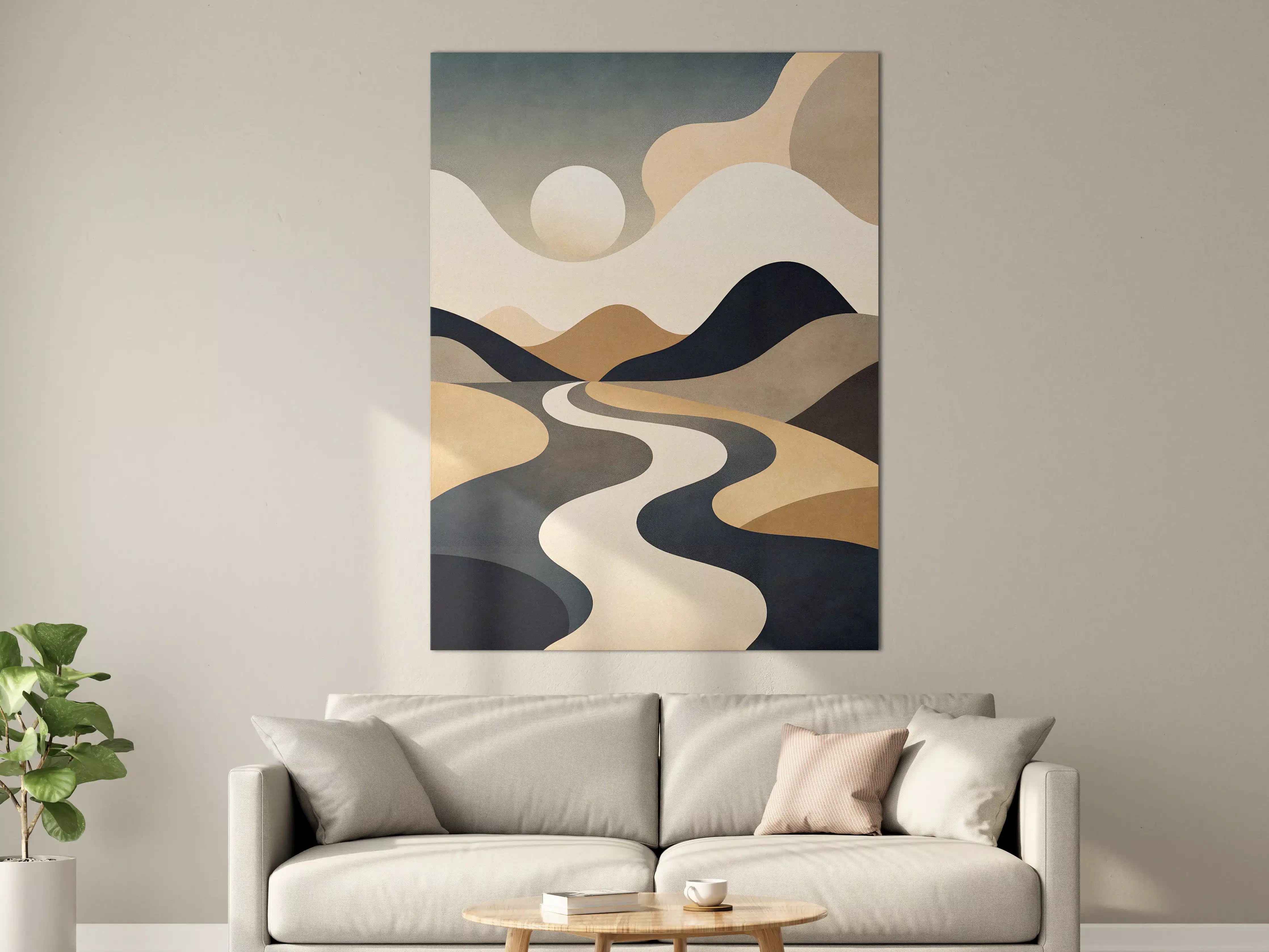 Große Wandbilder - Abstrakte Berg- und Flusslandschaft