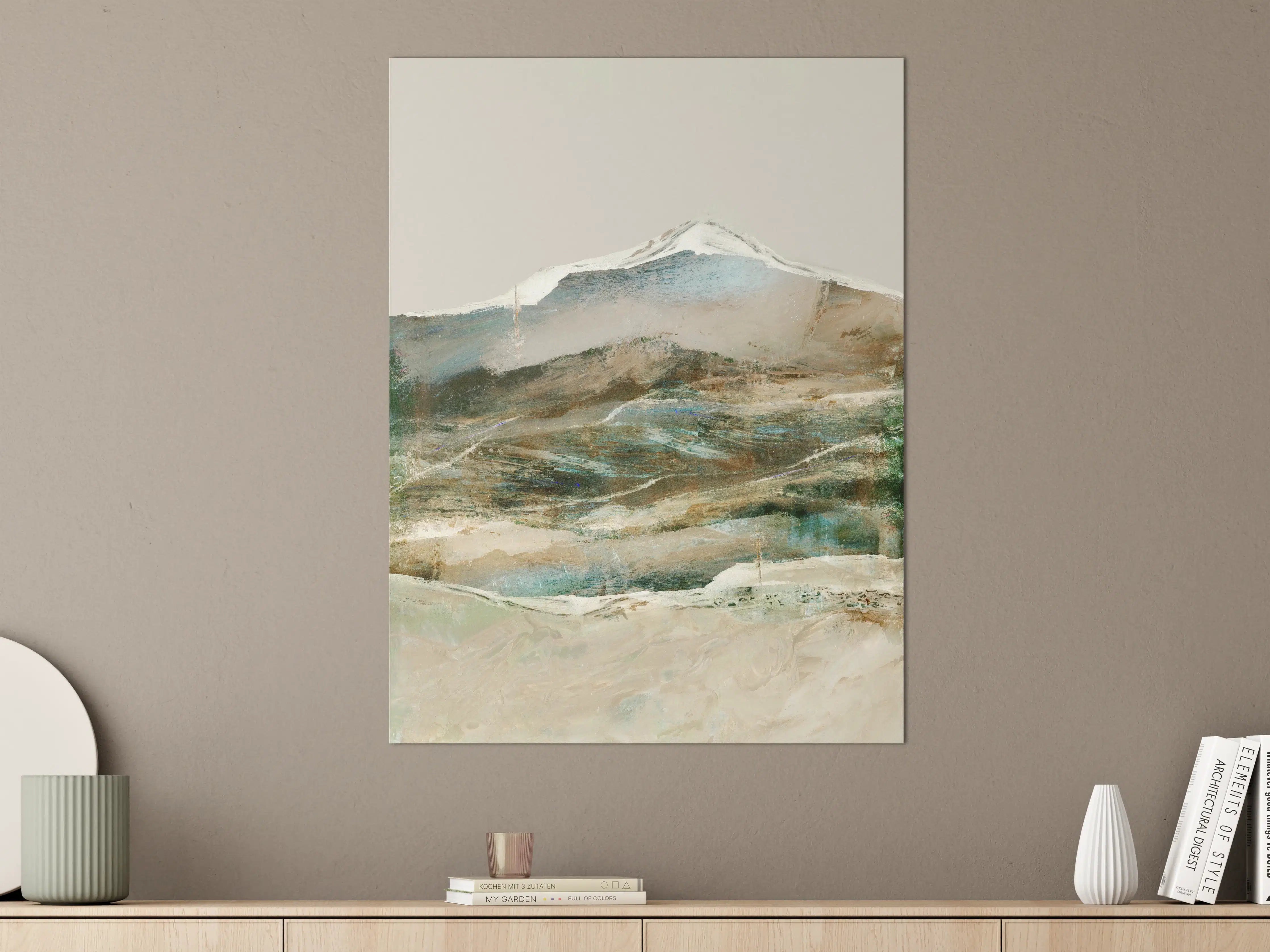 Große Wandbilder - Abstrakte Berglandschaft Pastelltöne