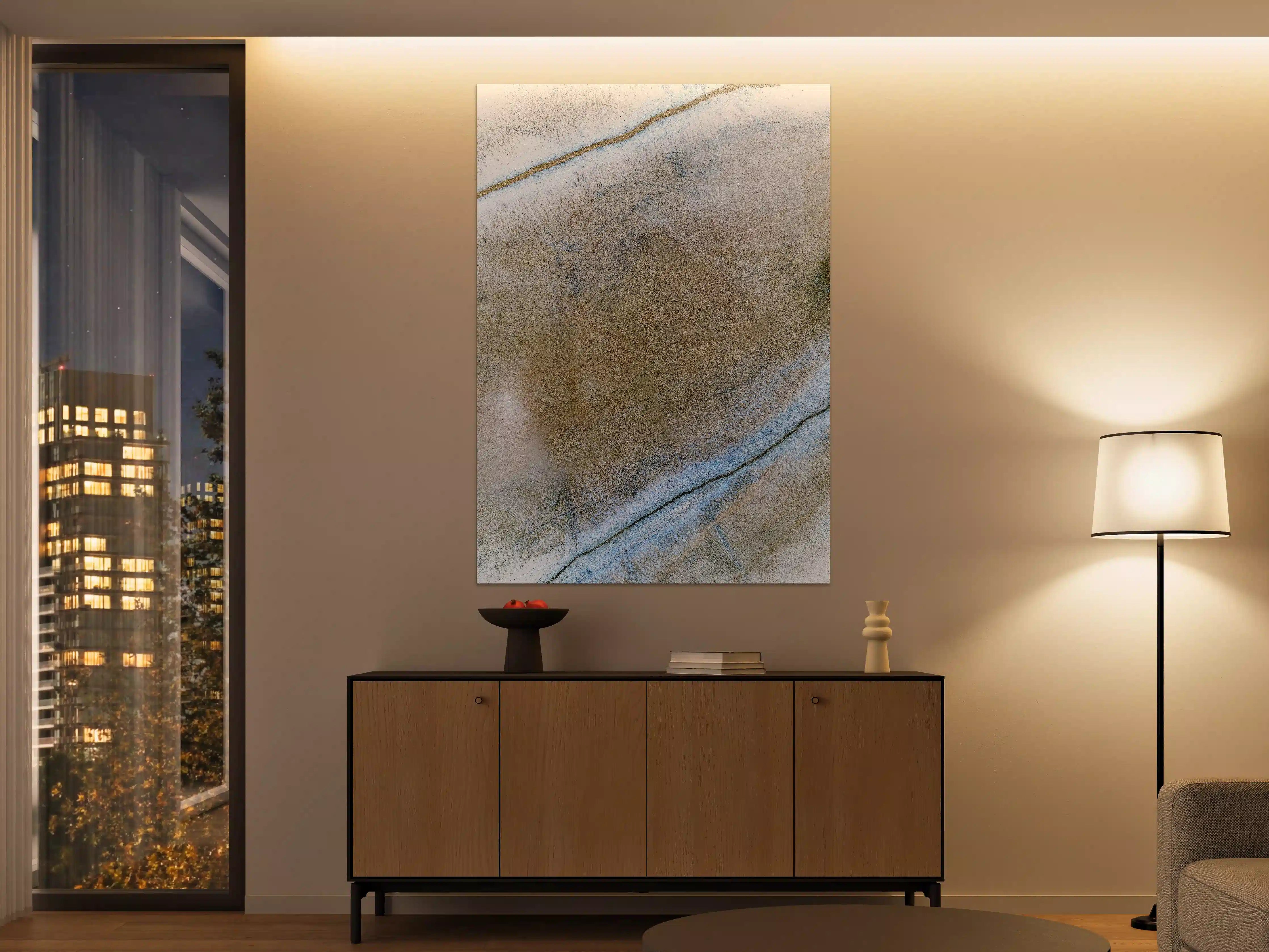 Große Wandbilder - Abstrakte Blau-Braun-Kunststruktur