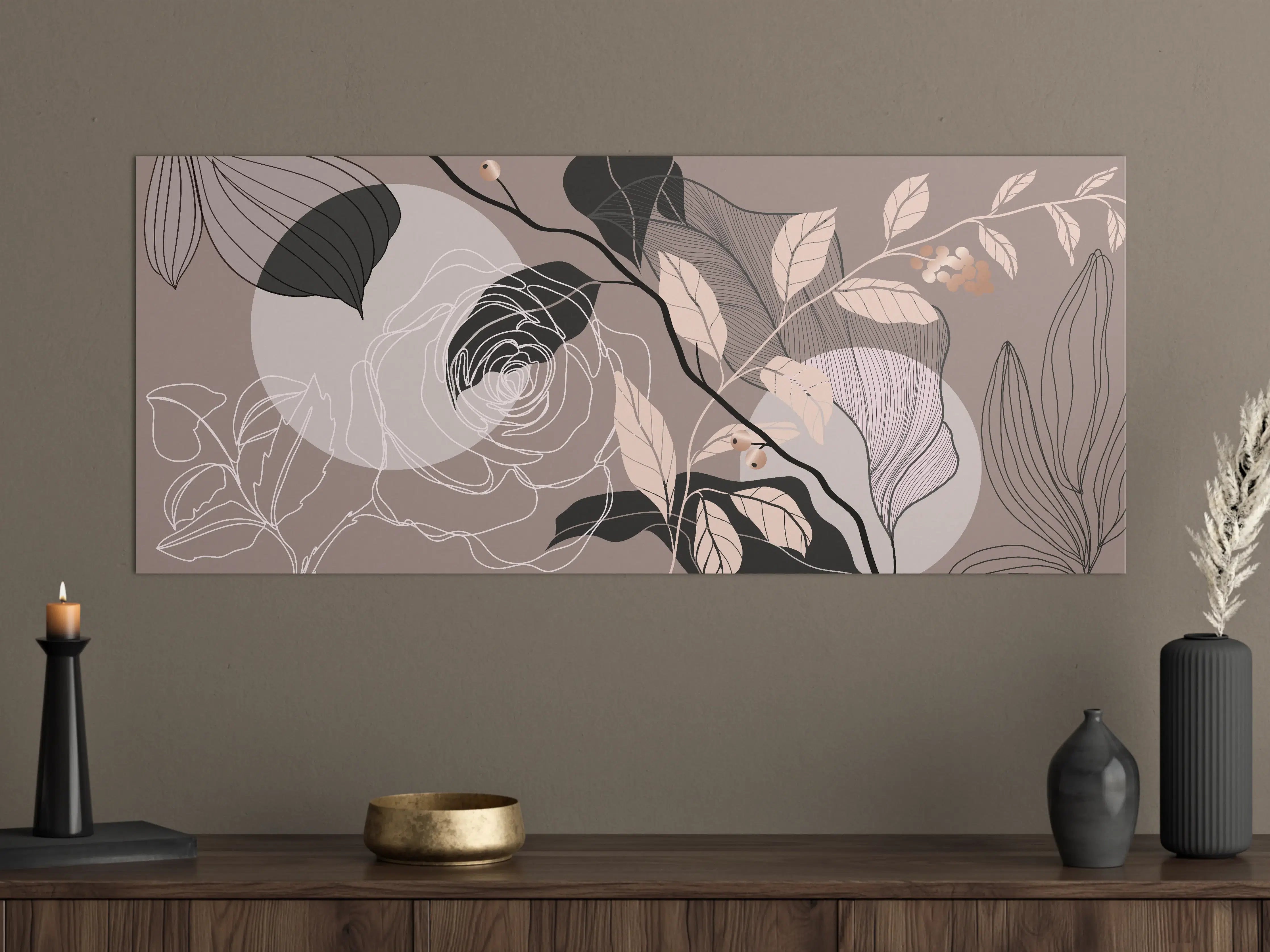 Große Wandbilder - Abstrakte Blumen Illustration