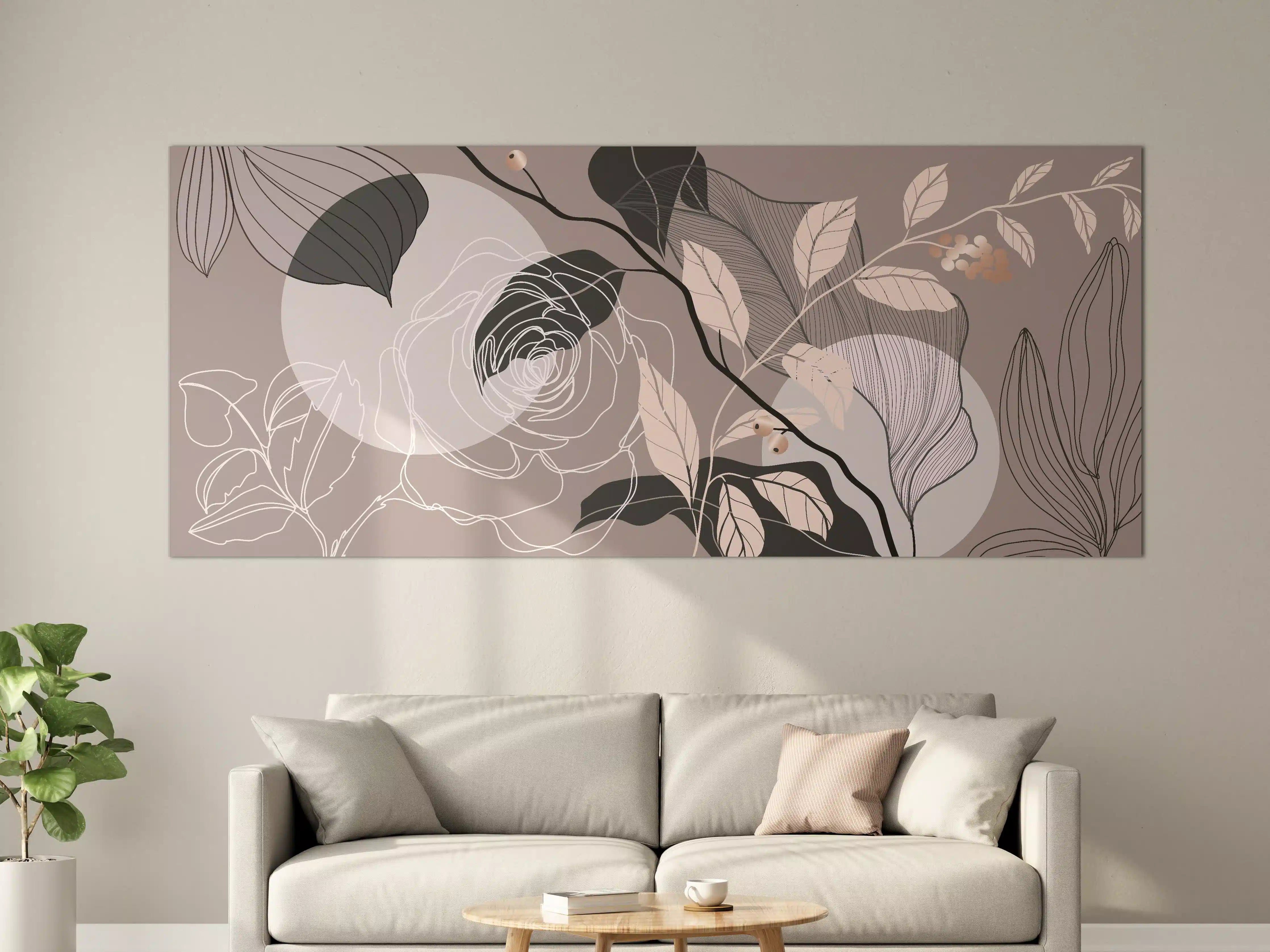 Große Wandbilder - Abstrakte Blumen Illustration