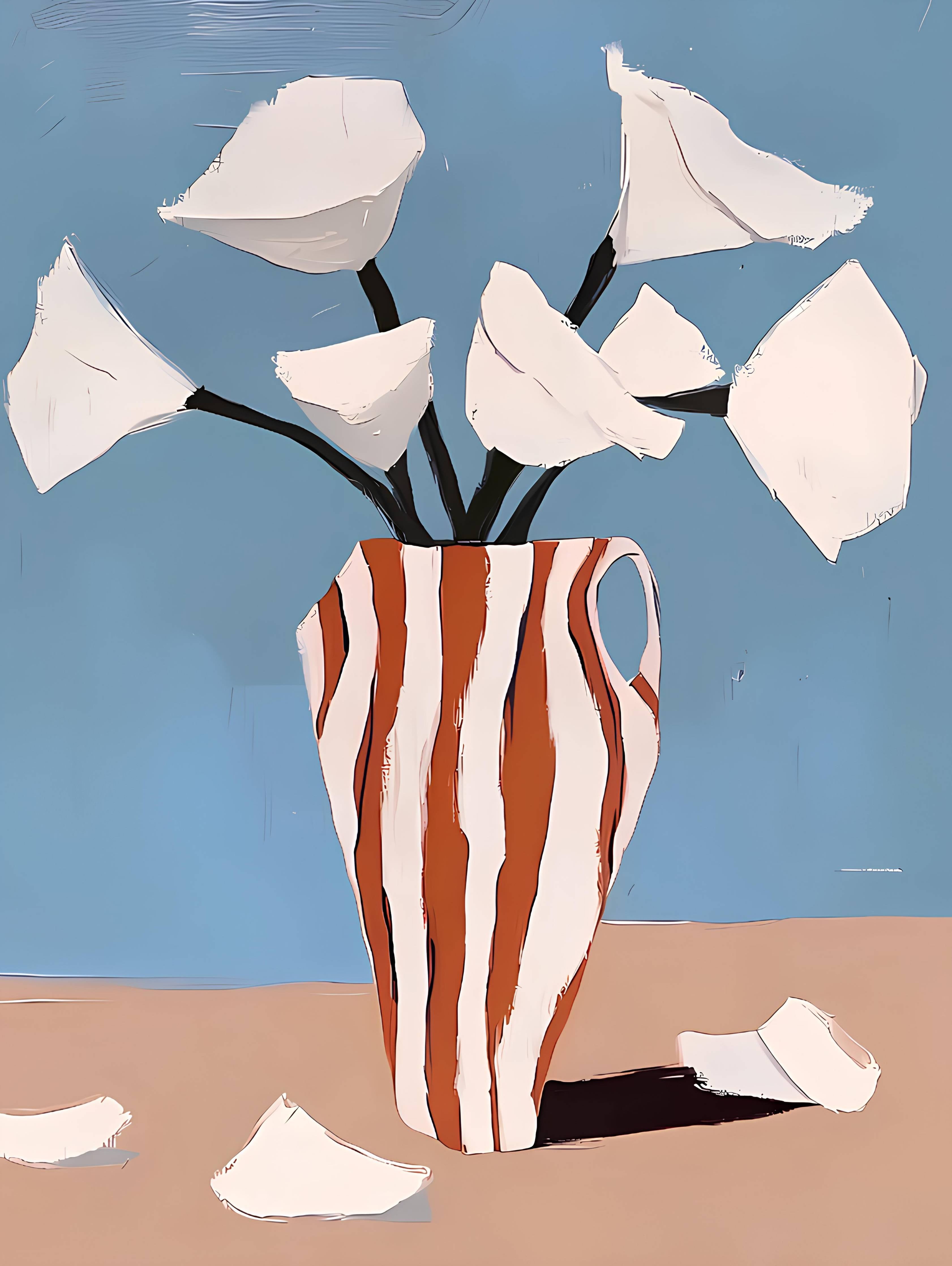 Große Wandbilder-Abstrakte Blumen in Vase