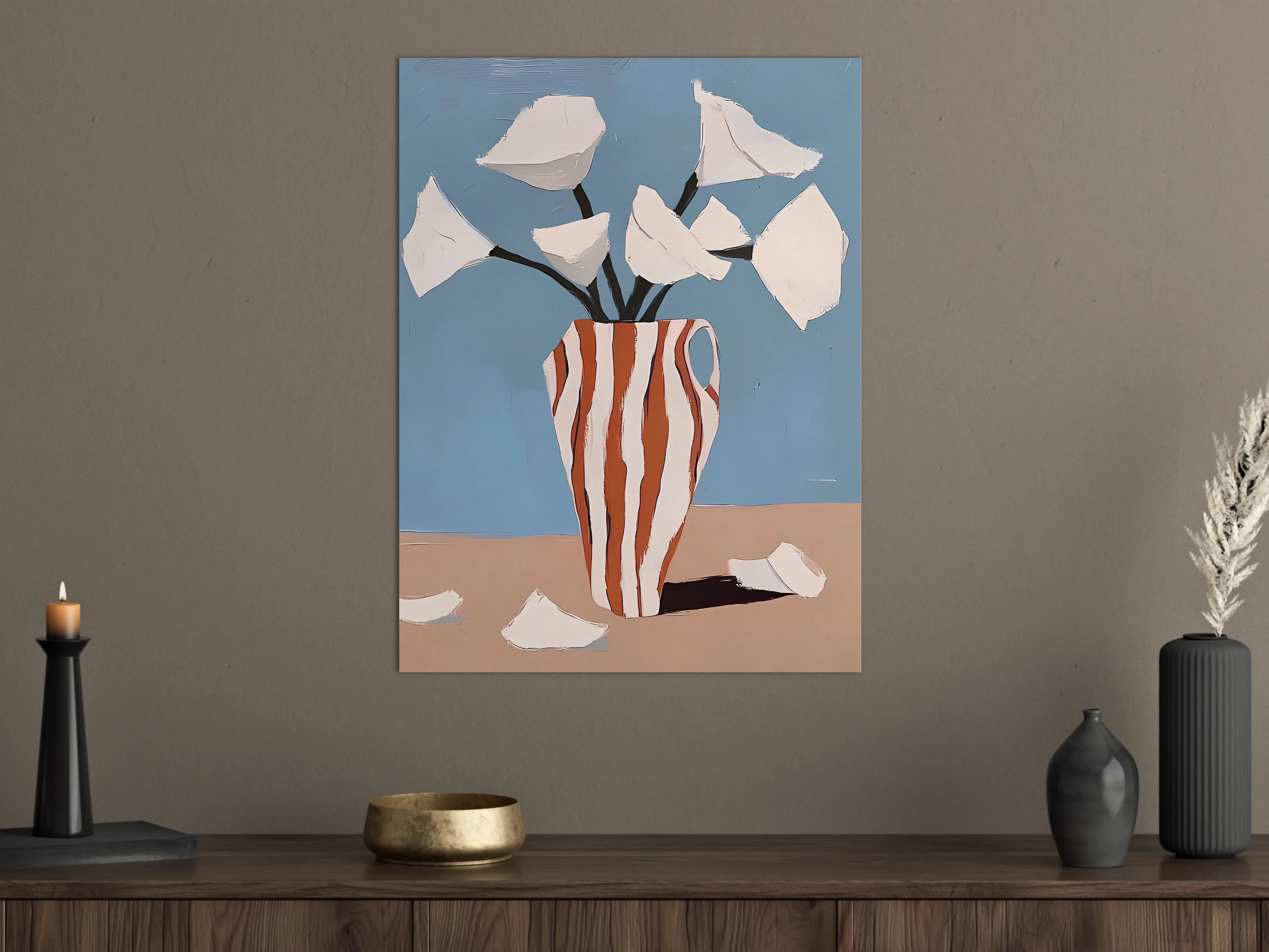 Große Wandbilder - Abstrakte Blumen in Vase