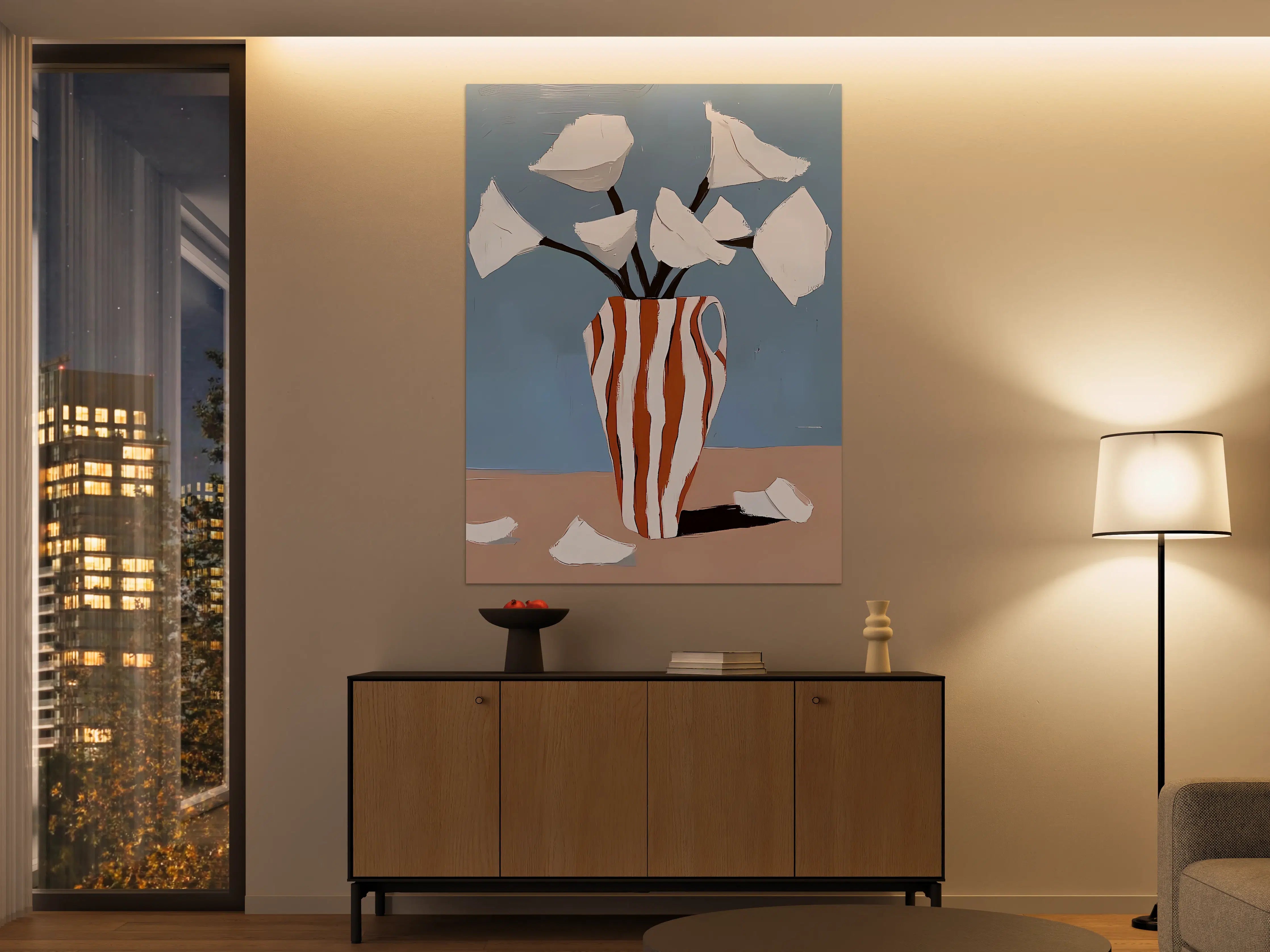 Große Wandbilder - Abstrakte Blumen in Vase