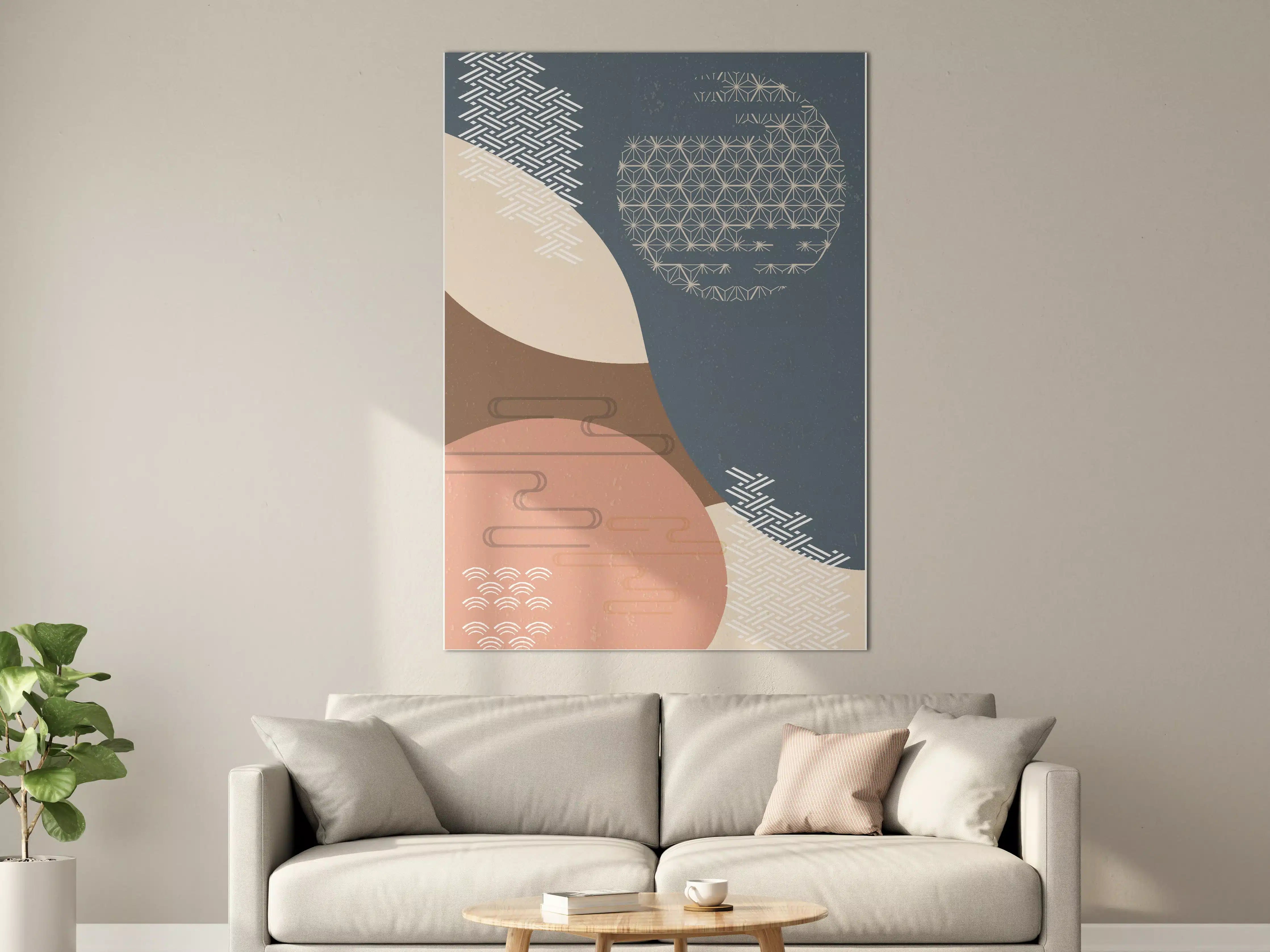 Große Wandbilder - Abstrakte Geometrie in sanften Pastelltönen