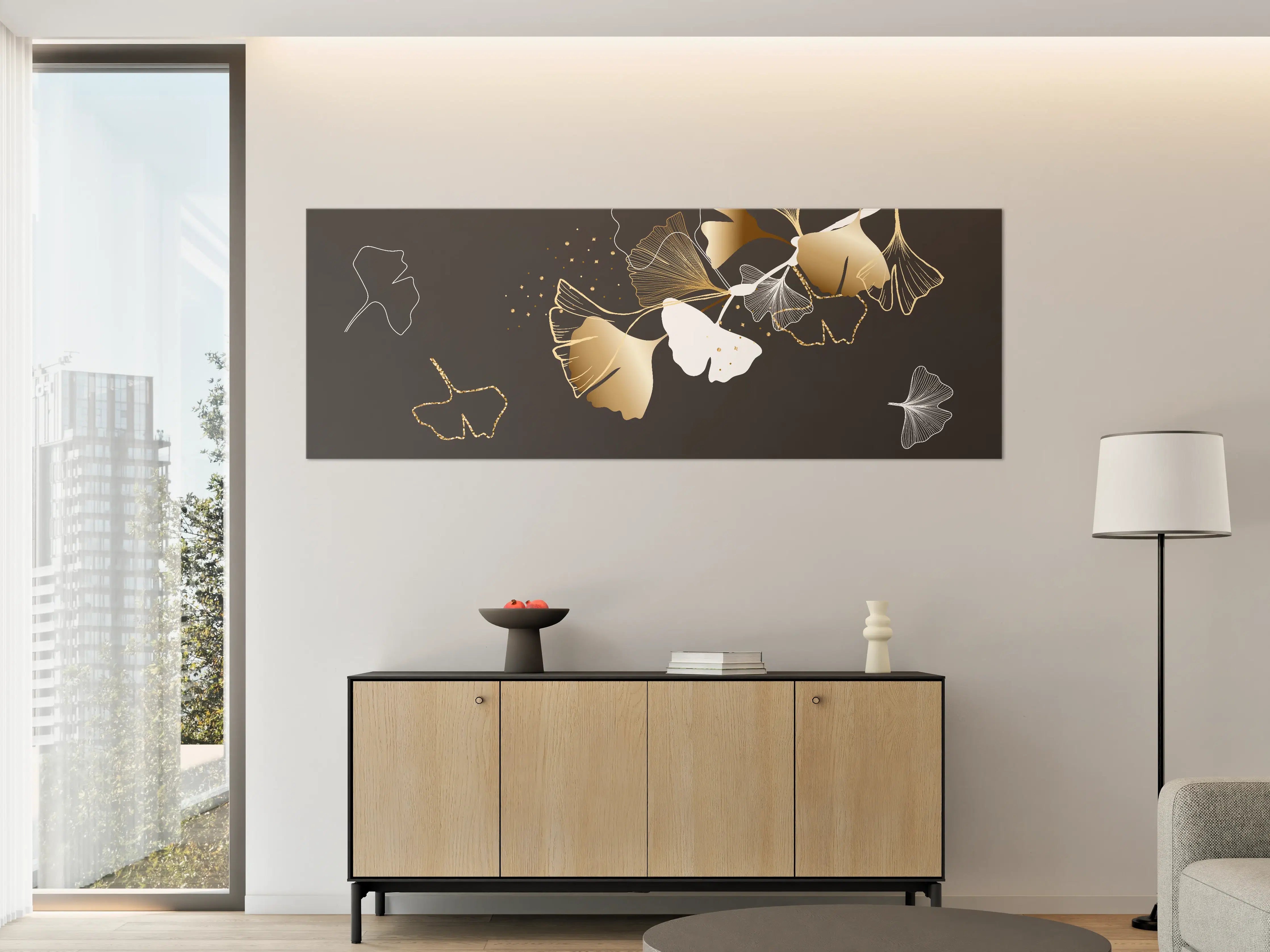 Große Wandbilder - Abstrakte Goldene Schmetterlinge