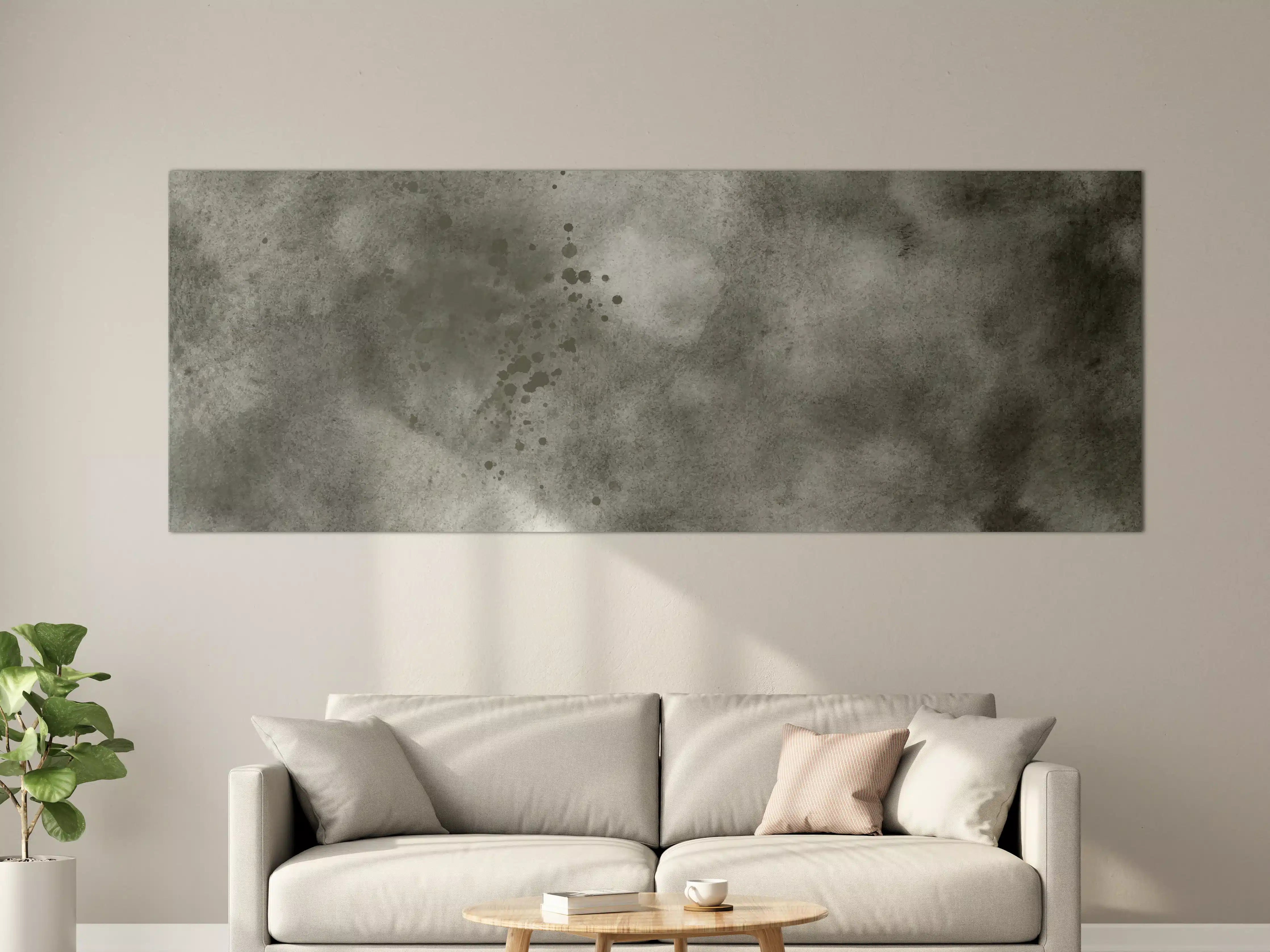 Große Wandbilder - Abstrakte Grau-Schwarz Aquarelltextur