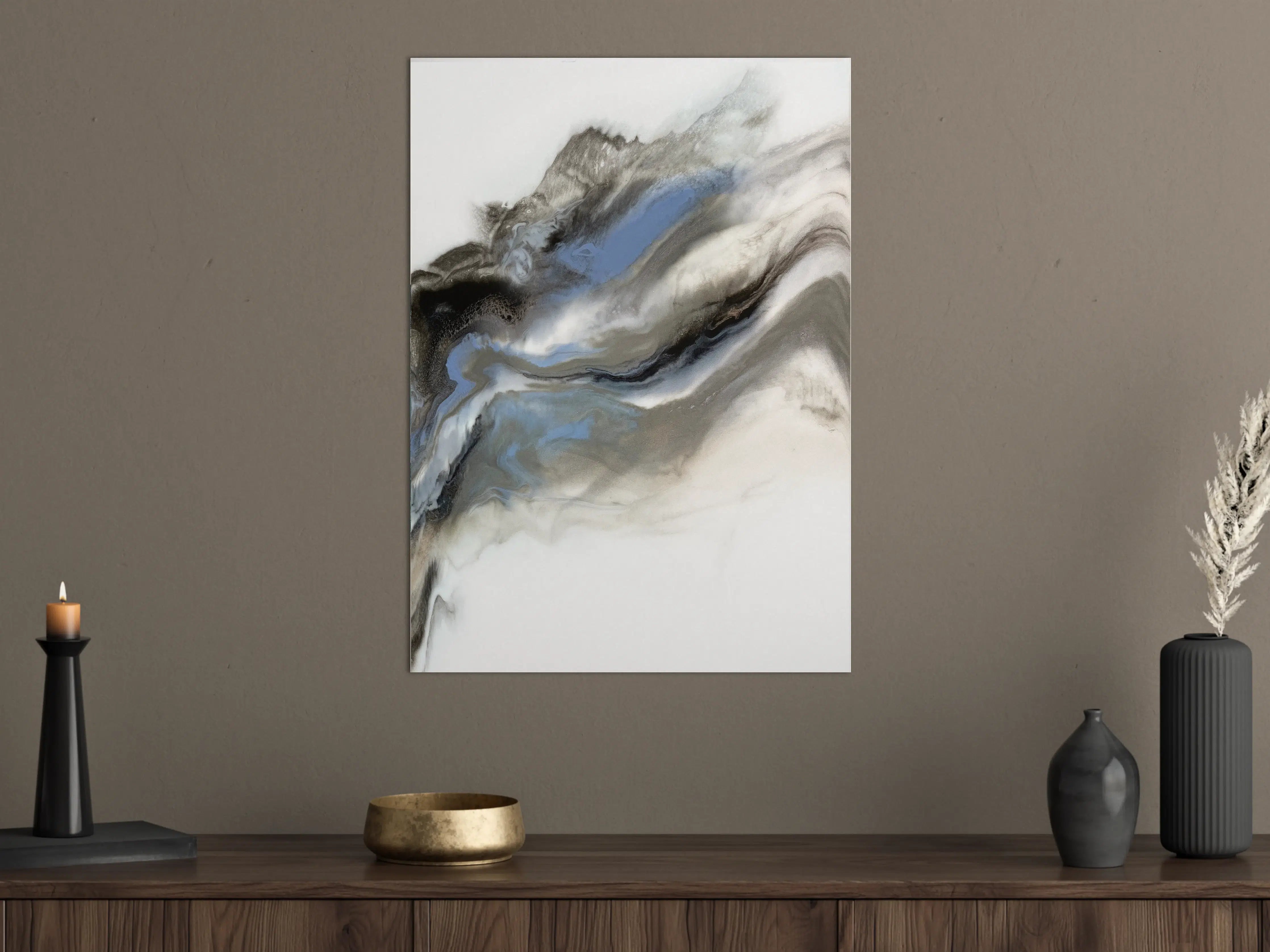 Große Wandbilder - Abstrakte Grau-Weiß Kunsttextur