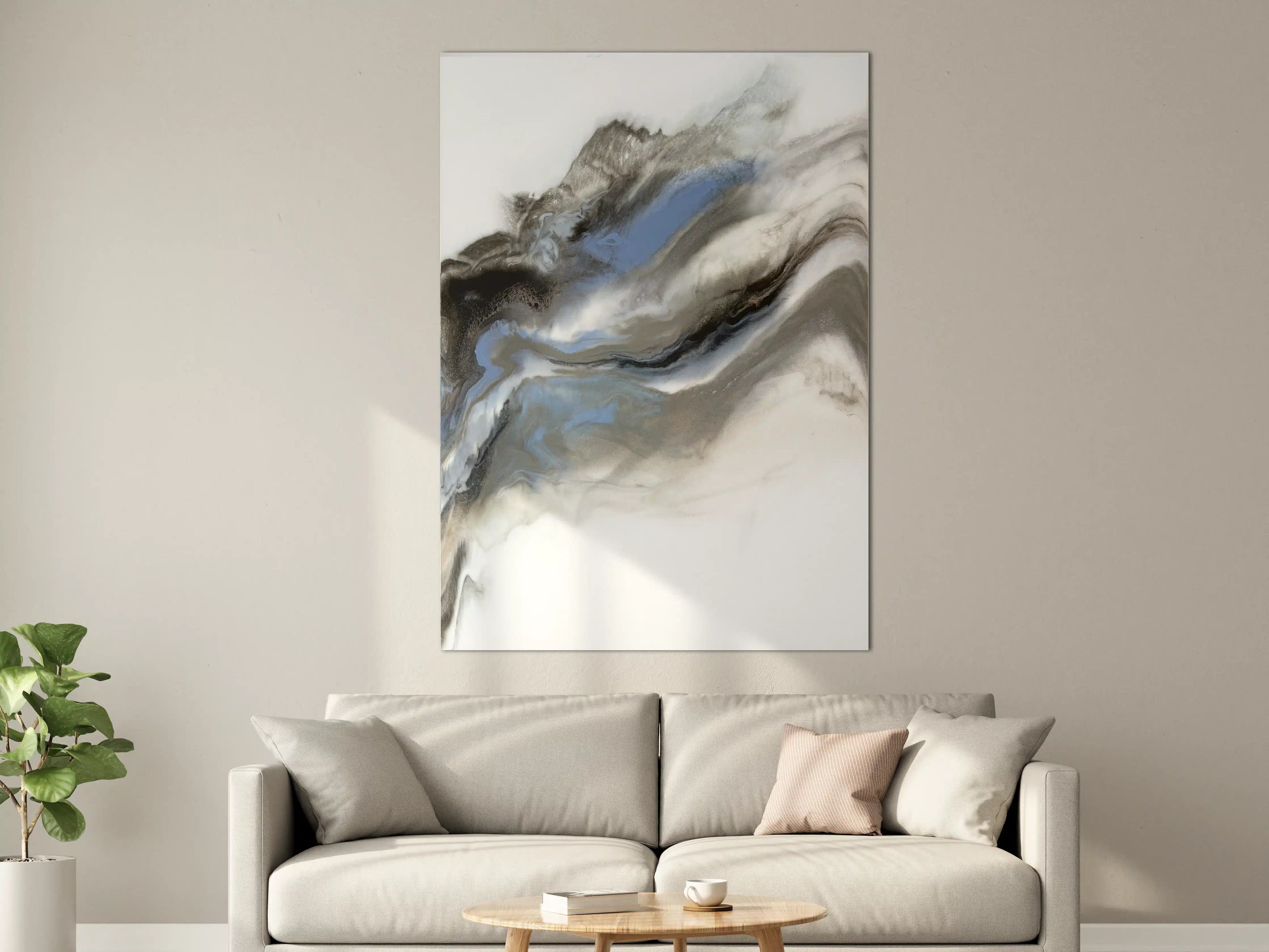 Große Wandbilder - Abstrakte Grau-Weiß Kunsttextur