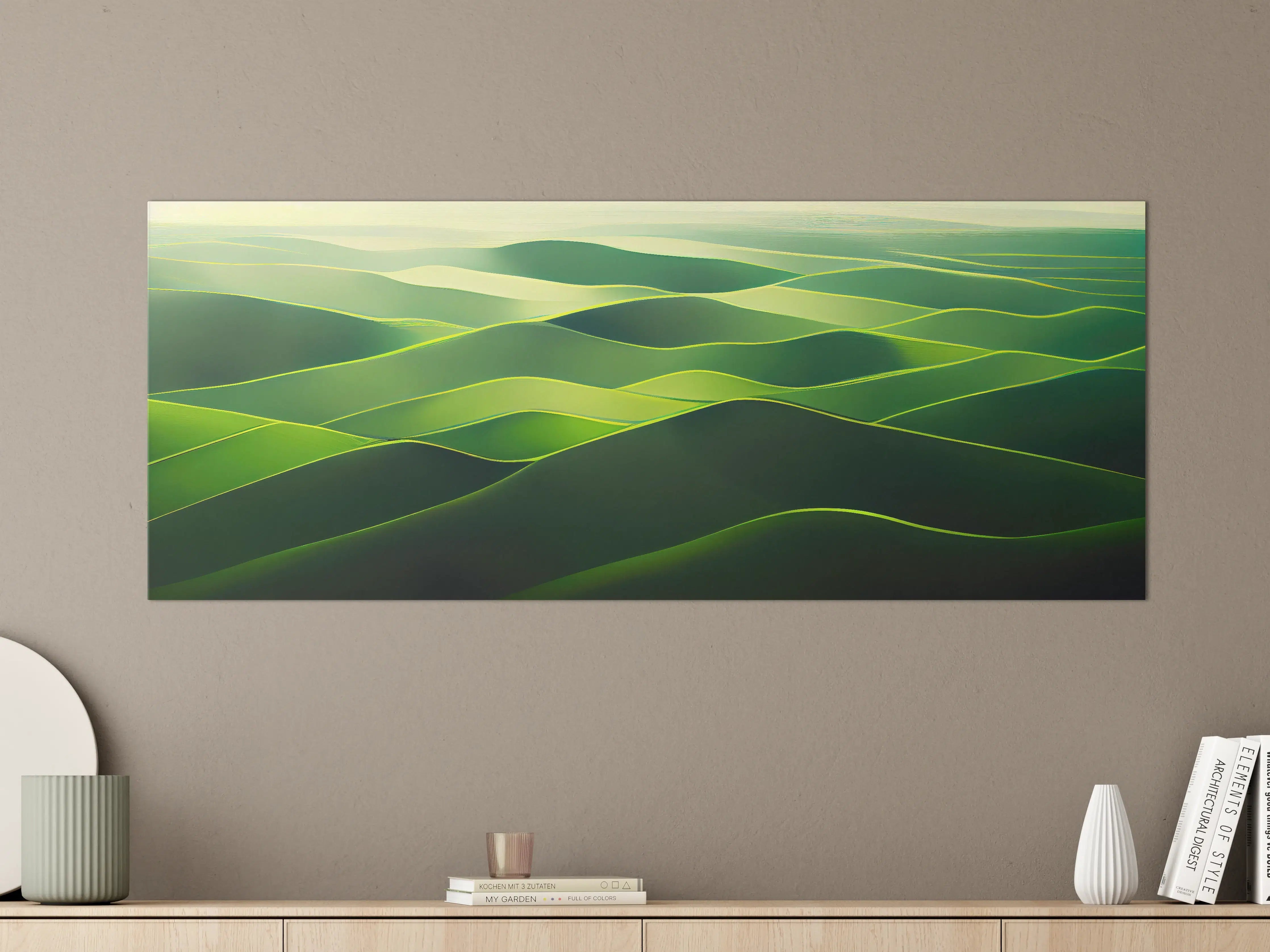 Große Wandbilder - Abstrakte Grüne Landschaft Illustration