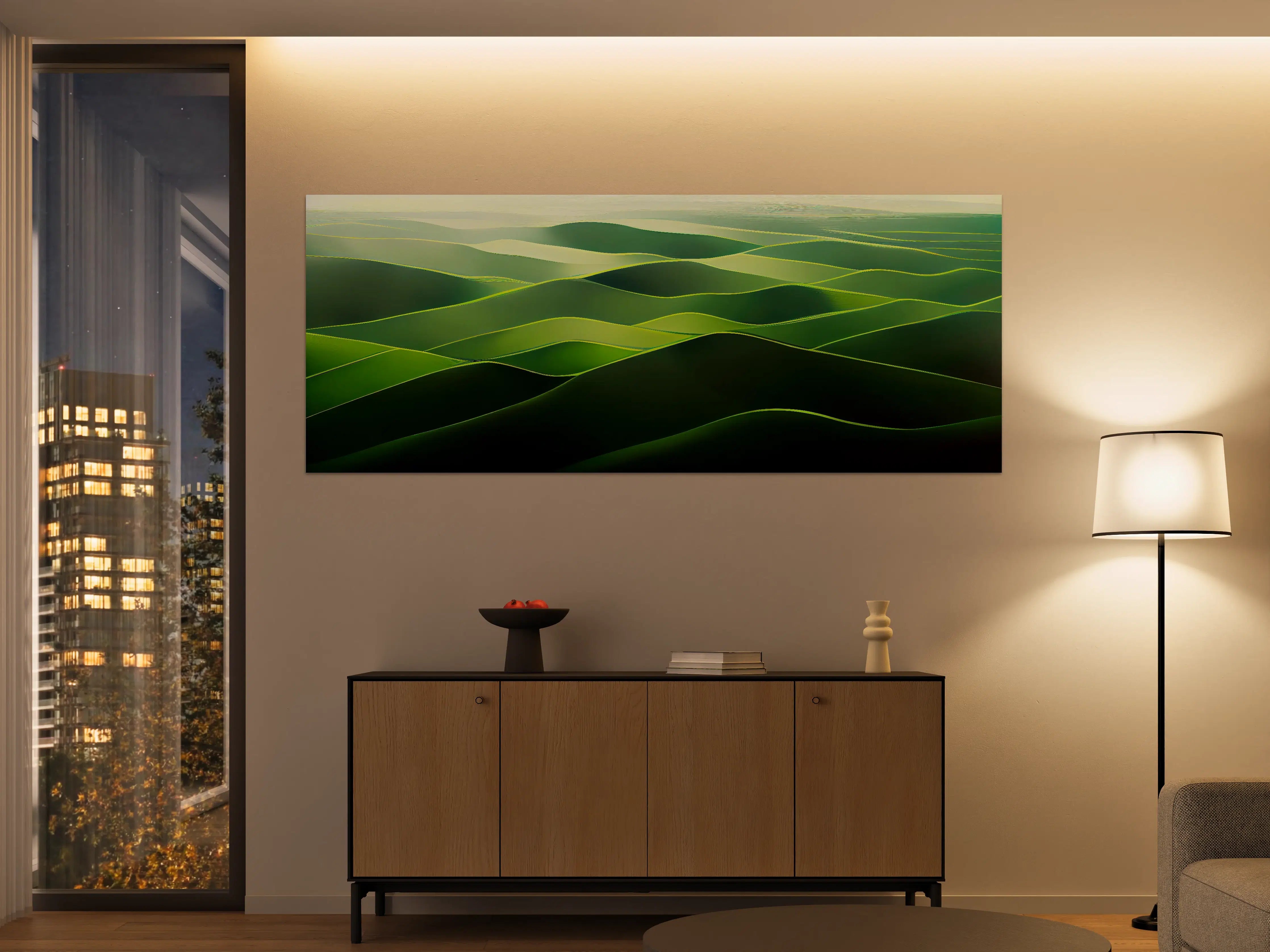 Große Wandbilder - Abstrakte Grüne Landschaft Illustration