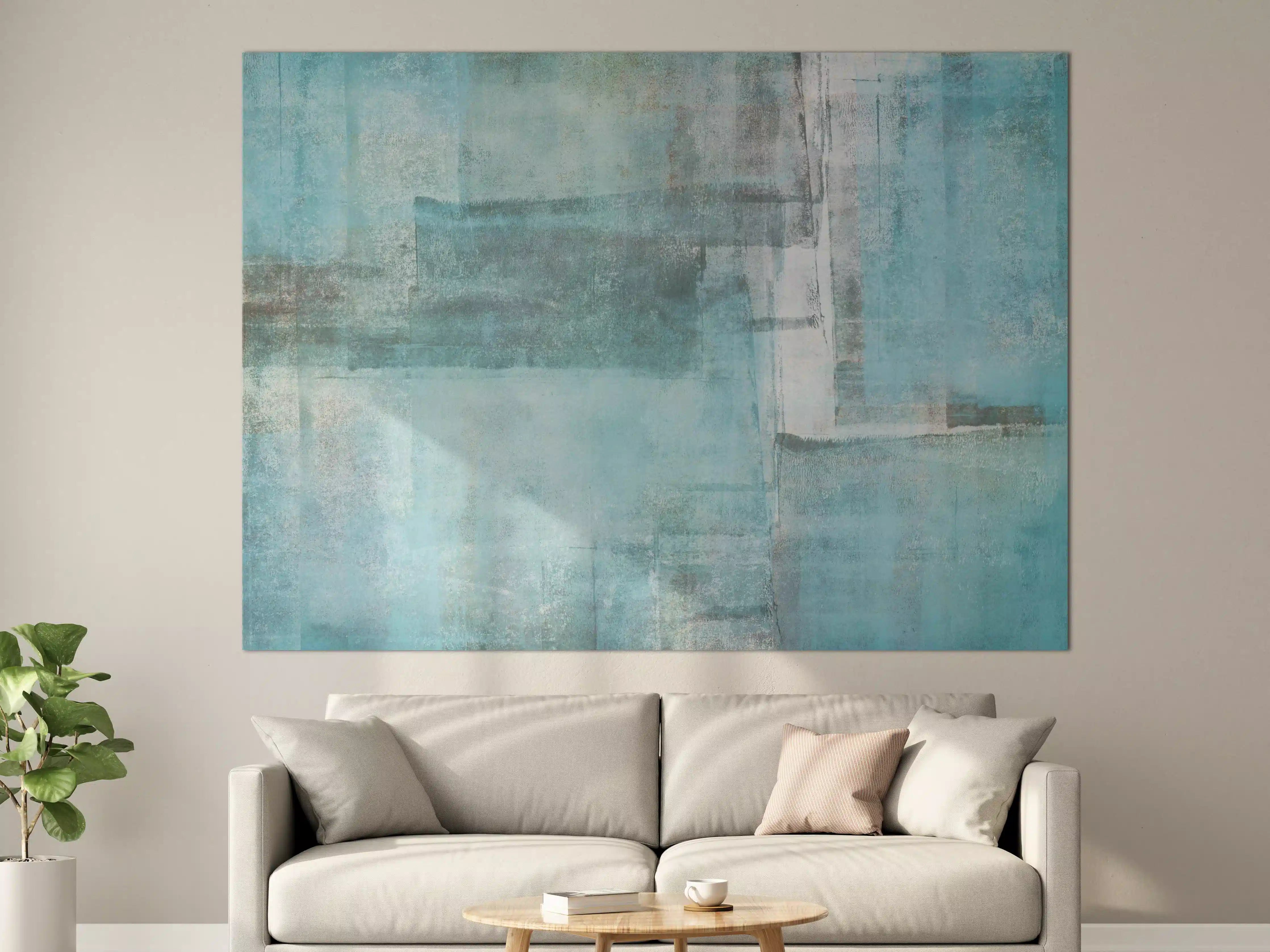 Große Wandbilder - Abstrakte Grunge Textur in Blau
