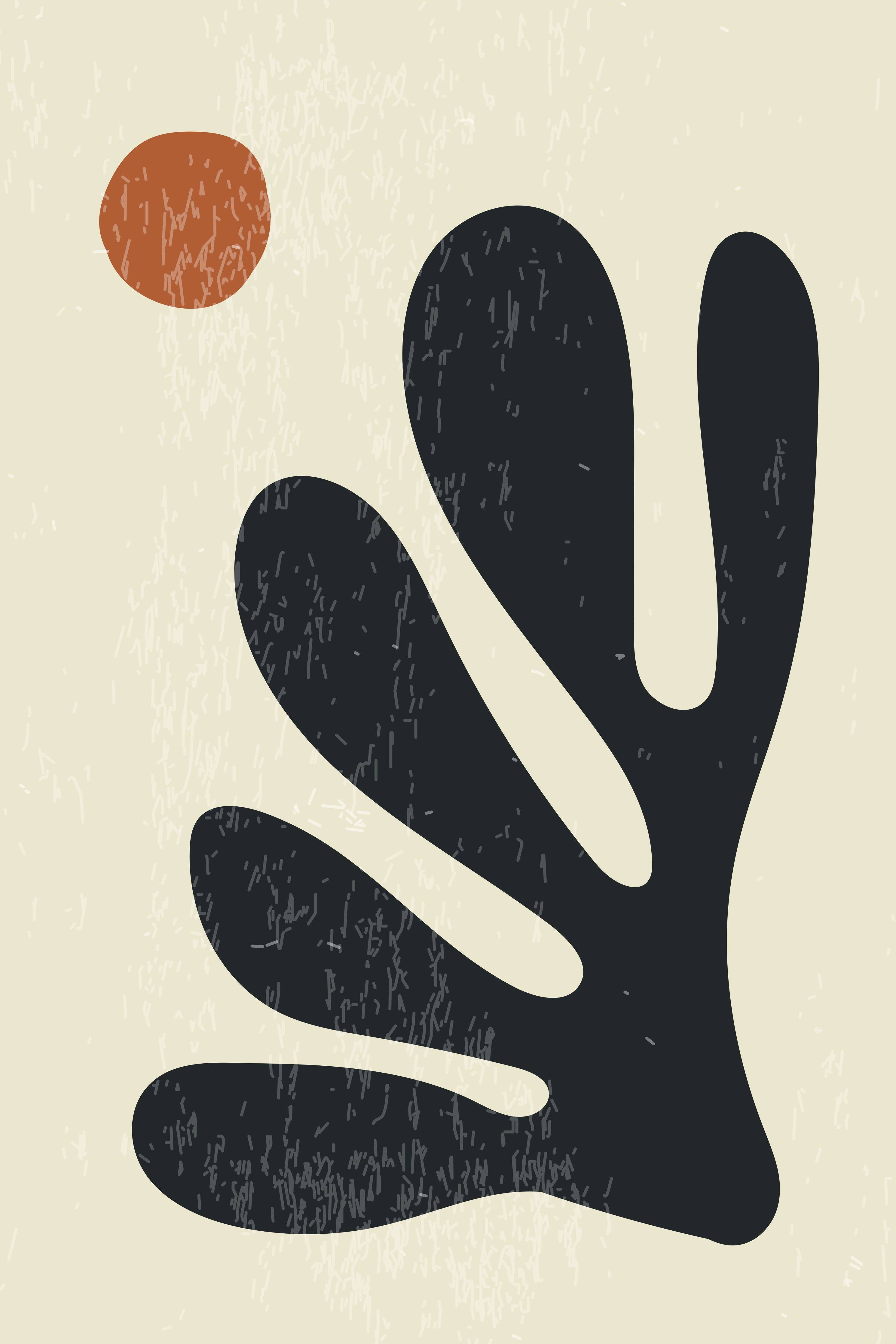 Große Wandbilder-Abstrakte Handsilhouette mit Sonnenmotiv