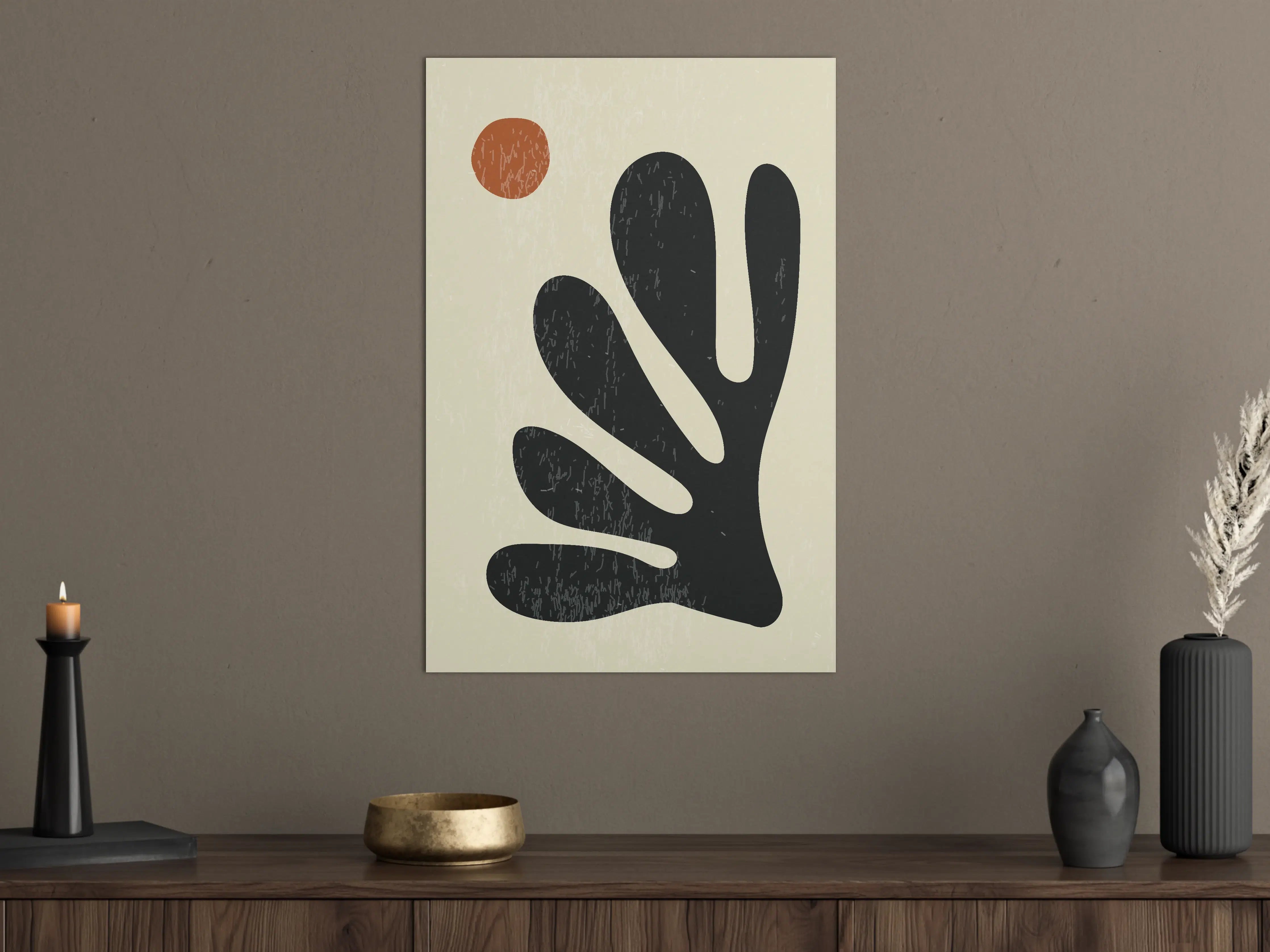 Große Wandbilder - Abstrakte Handsilhouette mit Sonnenmotiv